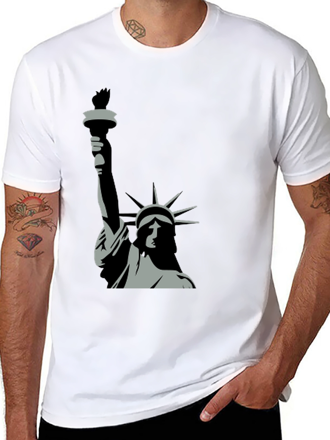 Black Statue of Liberty Graphic Tee - Black view 8
