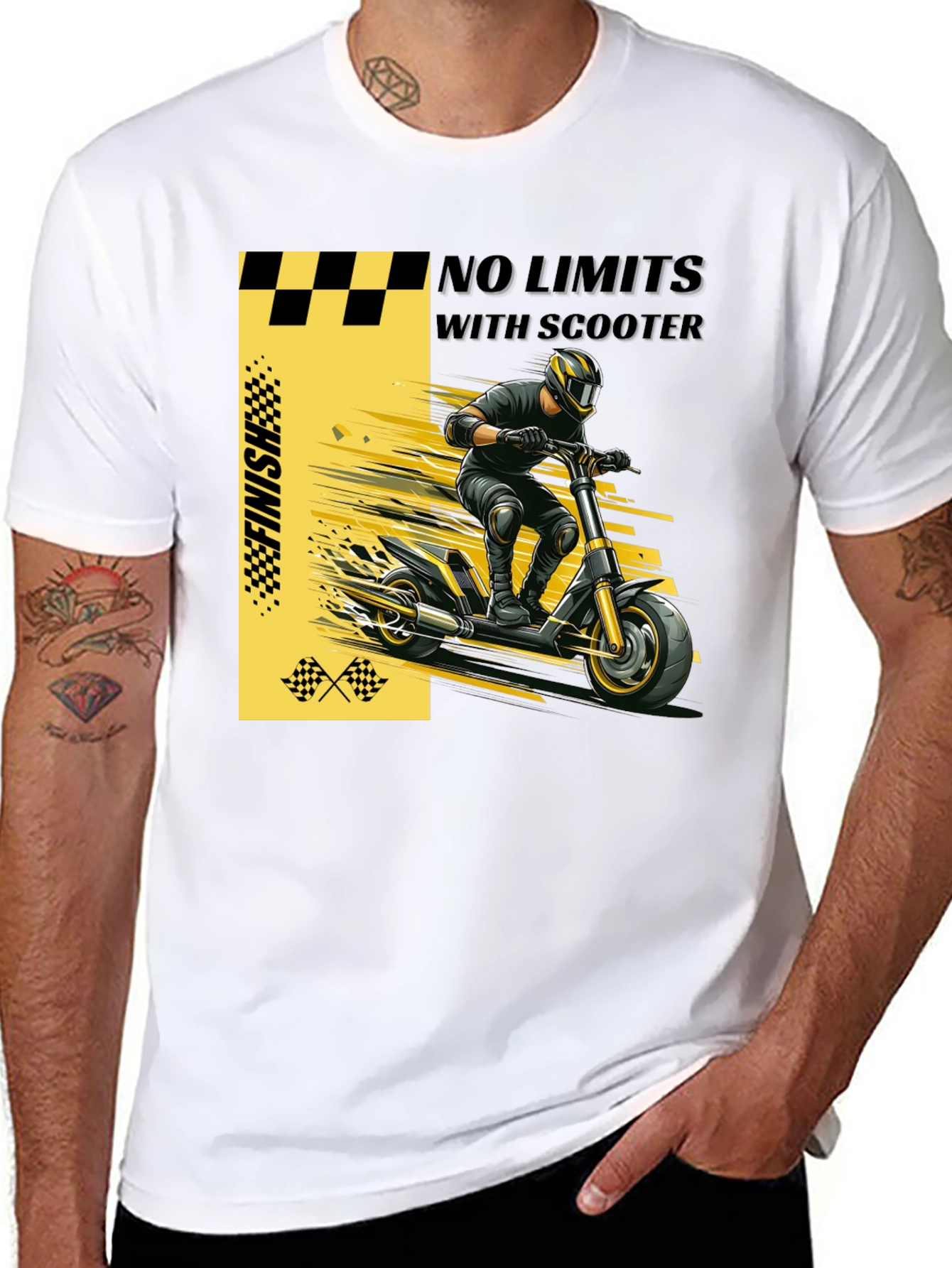 Black No Limits Scooter Graphic T-Shirt view 8