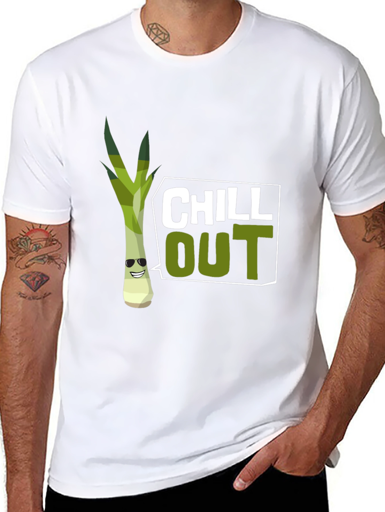 Chill Out Leek Graphic T-Shirt - 8