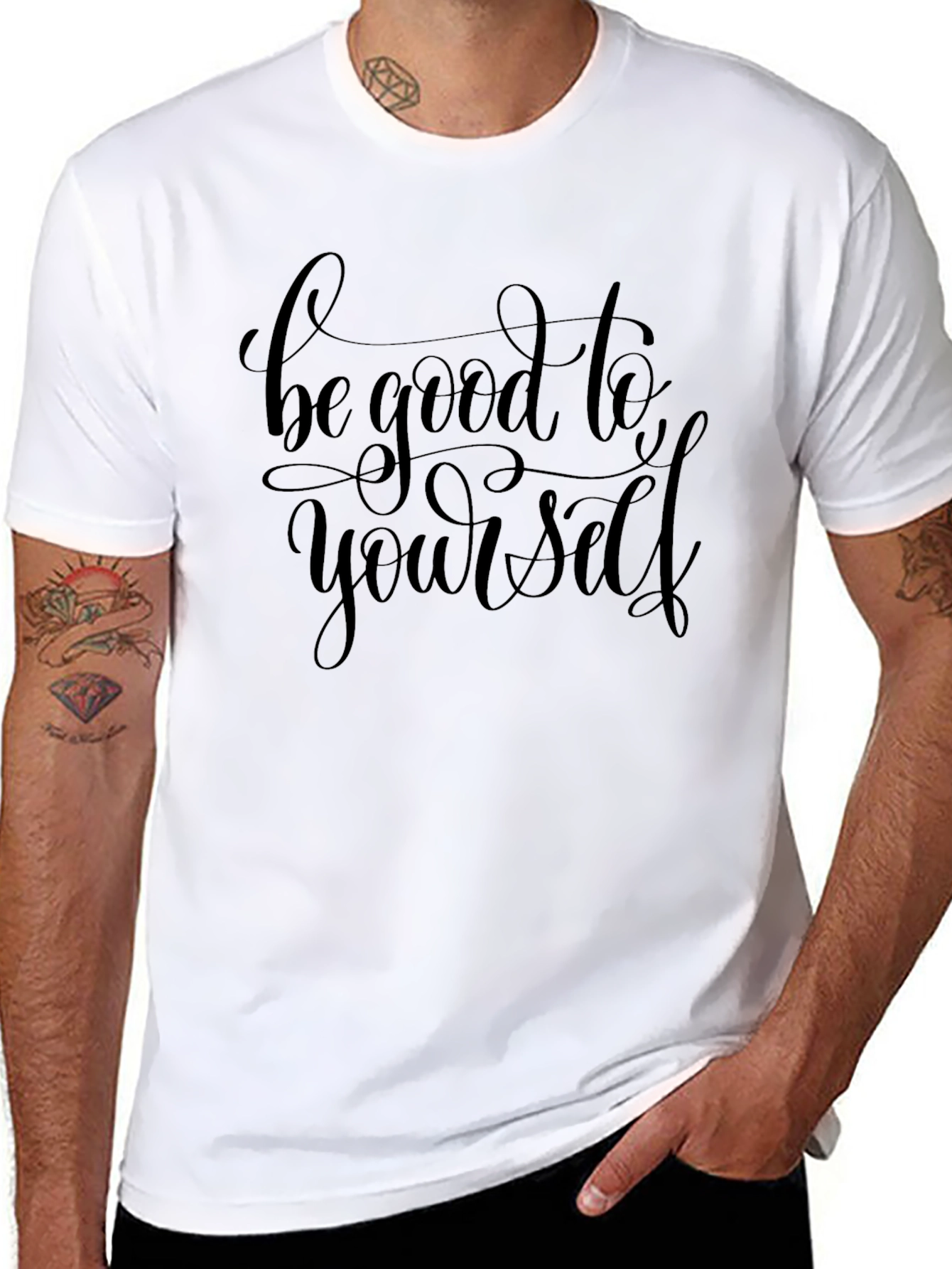 Black Be Good To Yourself - Black Graphic T-Shirt view 8