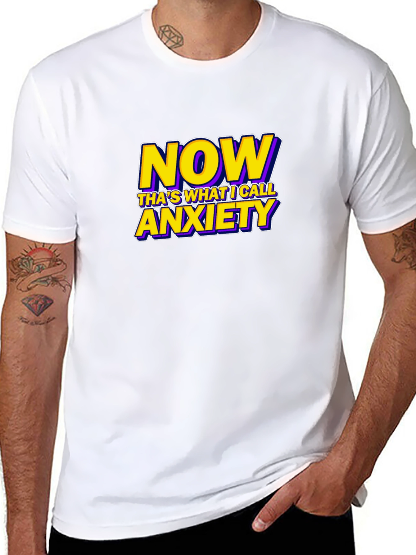 Black Now That's What I Call Anxiety Funny Graphic T-Shirt view 8
