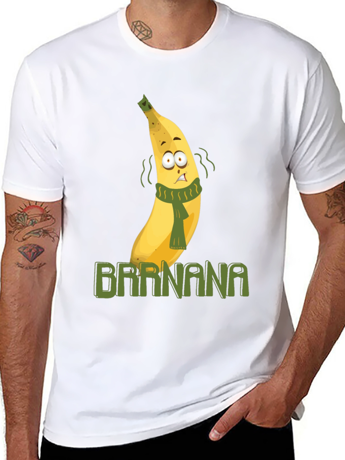 Black Brrr-nana T-Shirt - Humorous Cartoon Fruit Design view 8