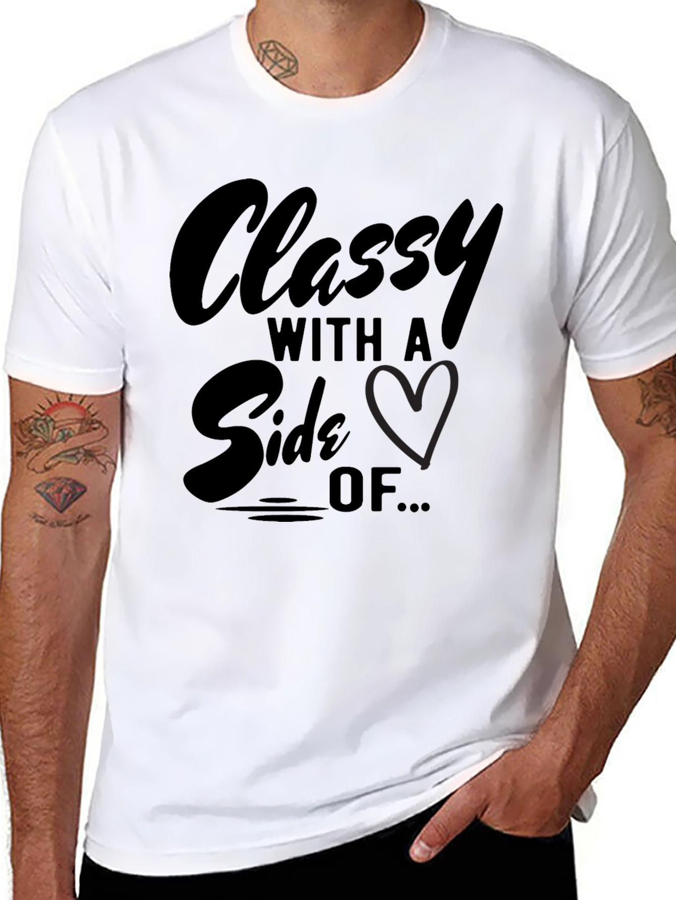 Black Classy With A Side Of... Graphic T-Shirt view 8