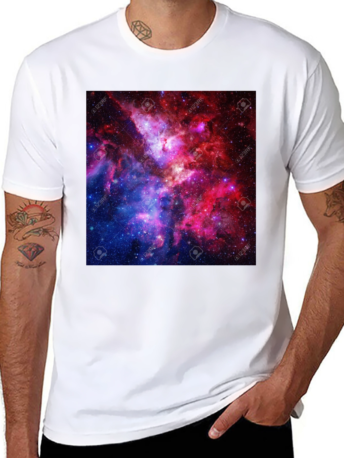 Galaxy Print Black T-Shirt - 8