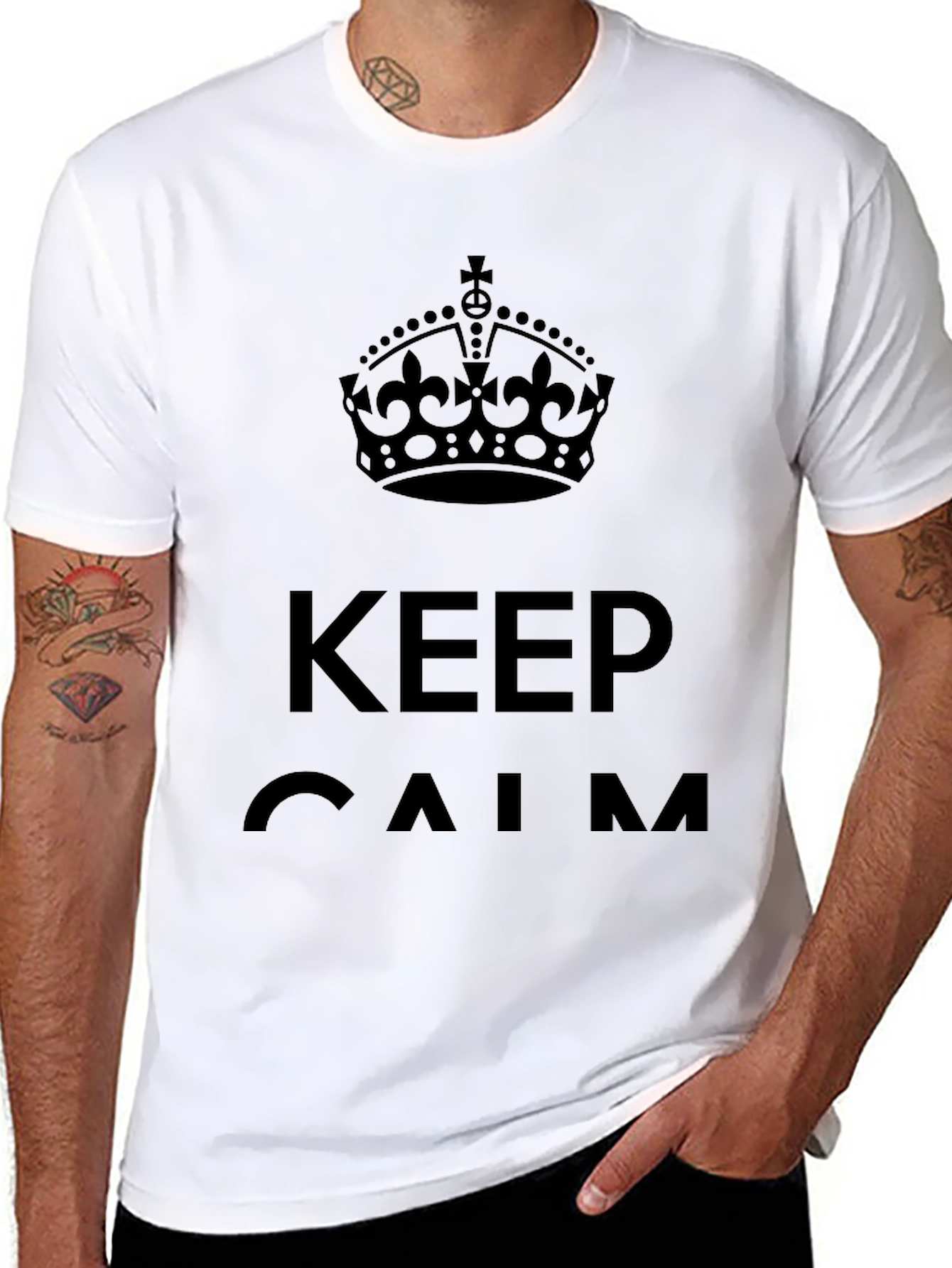 Black Keep Calm Black Graphic Tee view 8