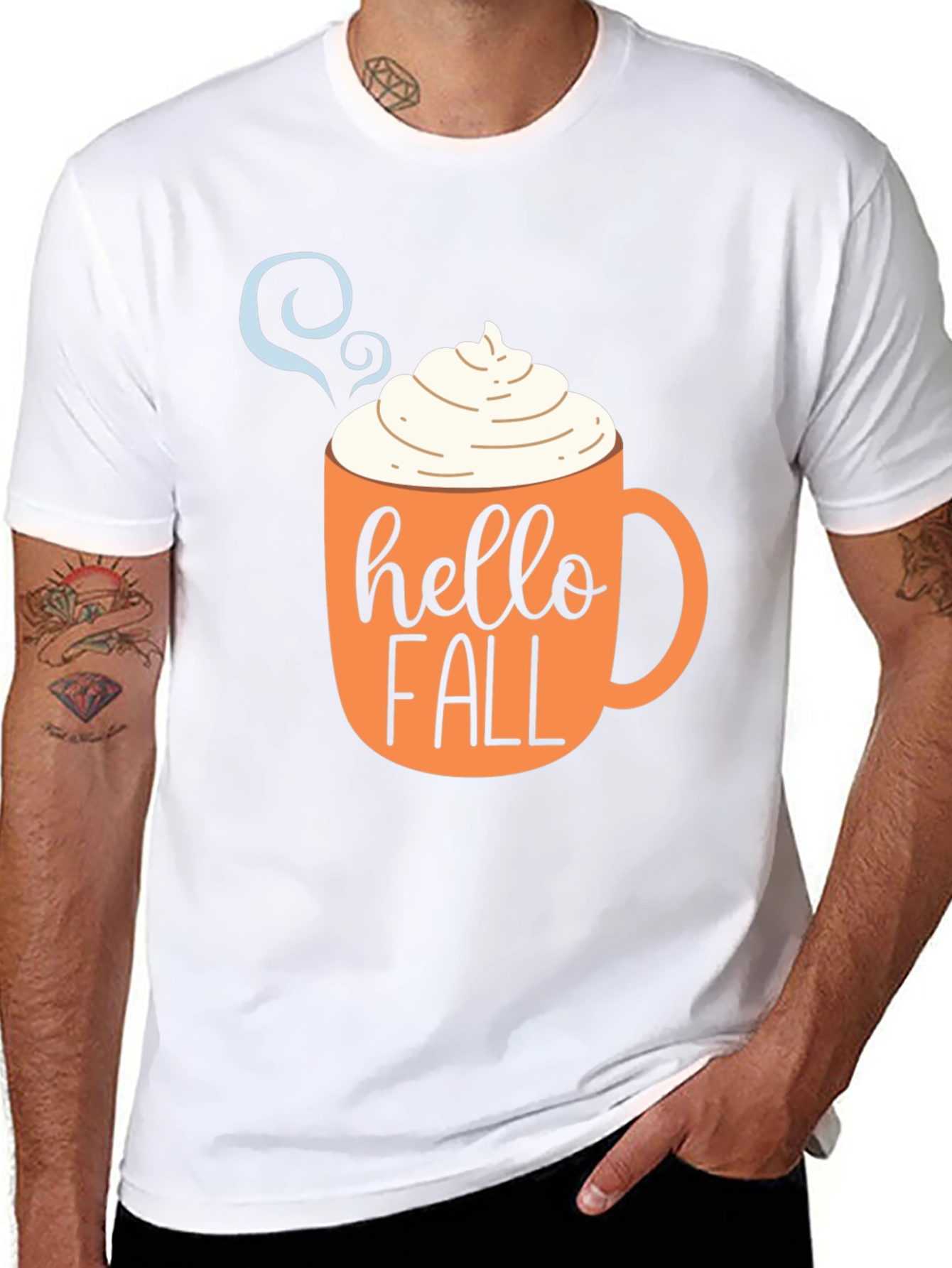 Black Hello Fall Coffee Mug T-Shirt view 8