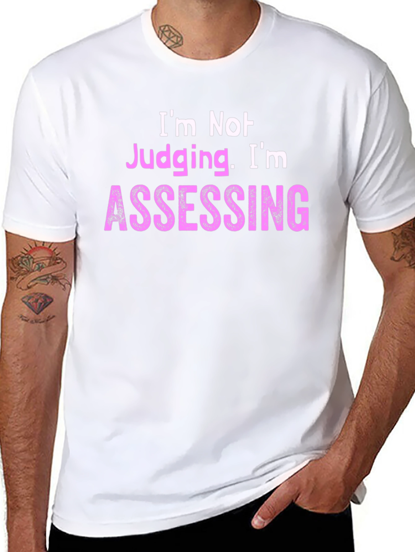Black I'm Not Judging, I'm Assessing - Novelty T-Shirt view 8