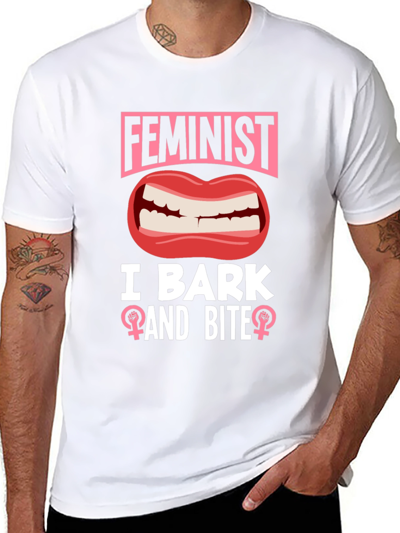 Black Feminist I Bark and Bite Graphic Tee view 8