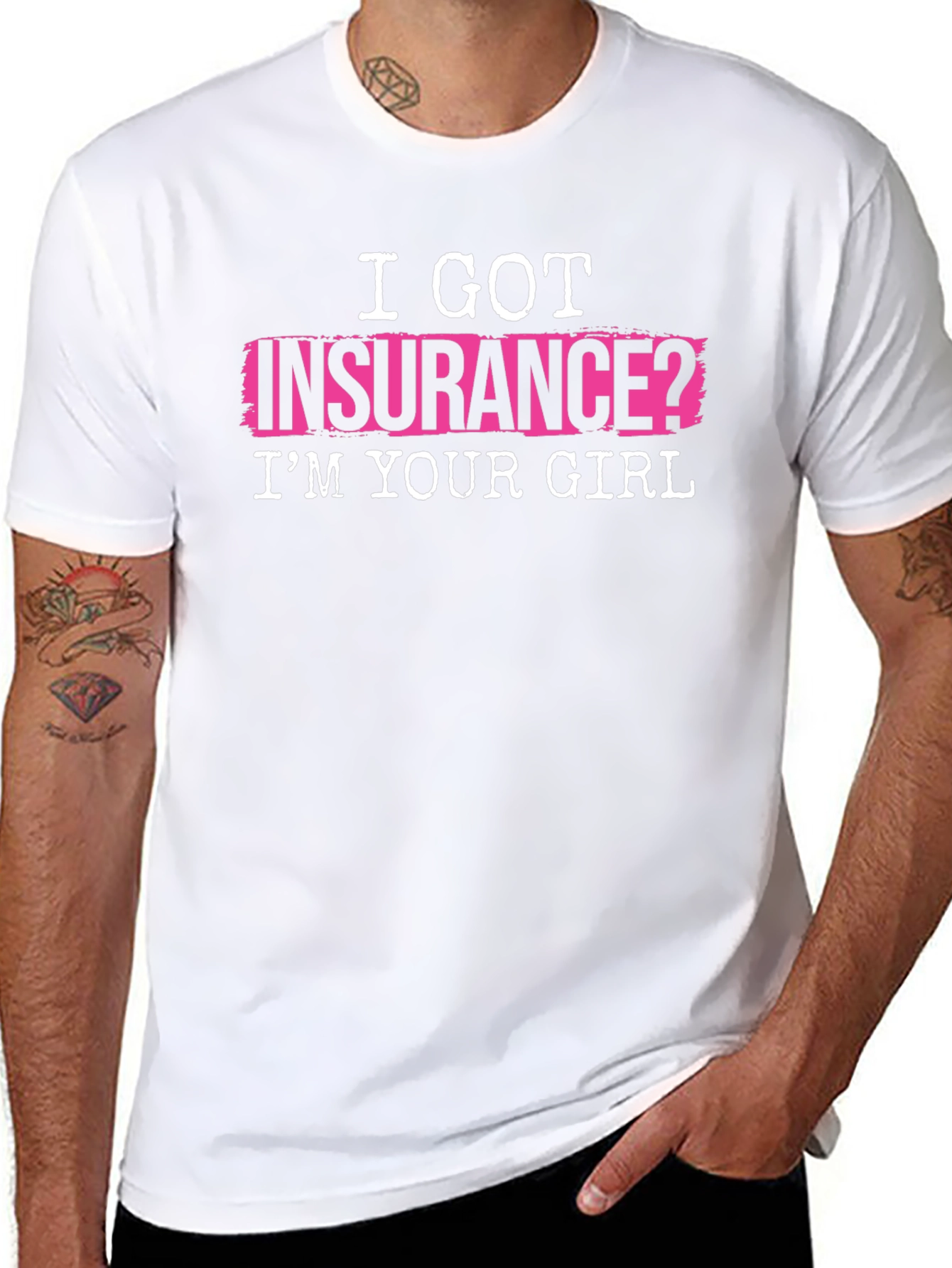 Black I Got Insurance? T-Shirt - Funny Slogan Tee view 8