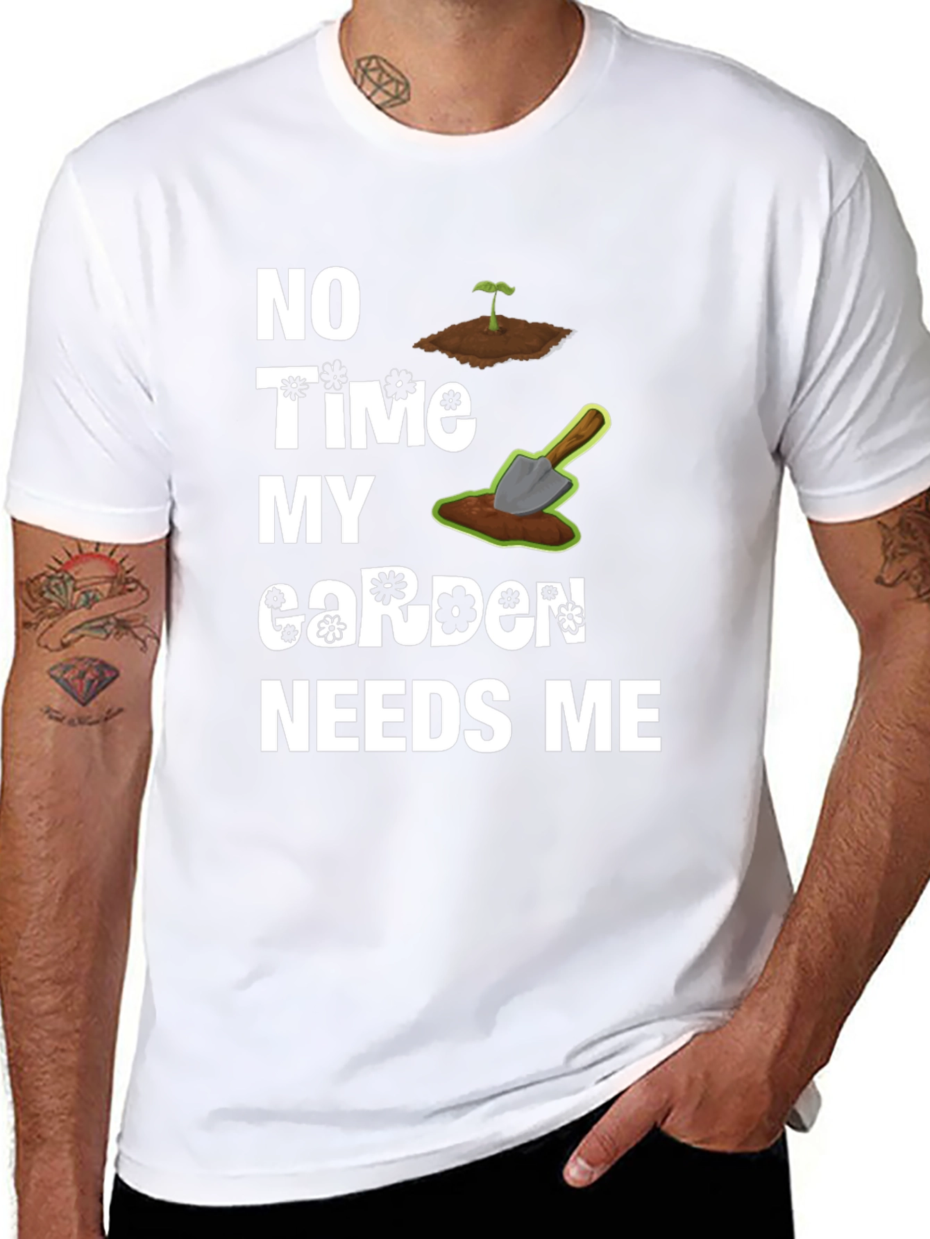 Black Gardener's Humor Tee - My Garden Needs Me T-Shirt view 8