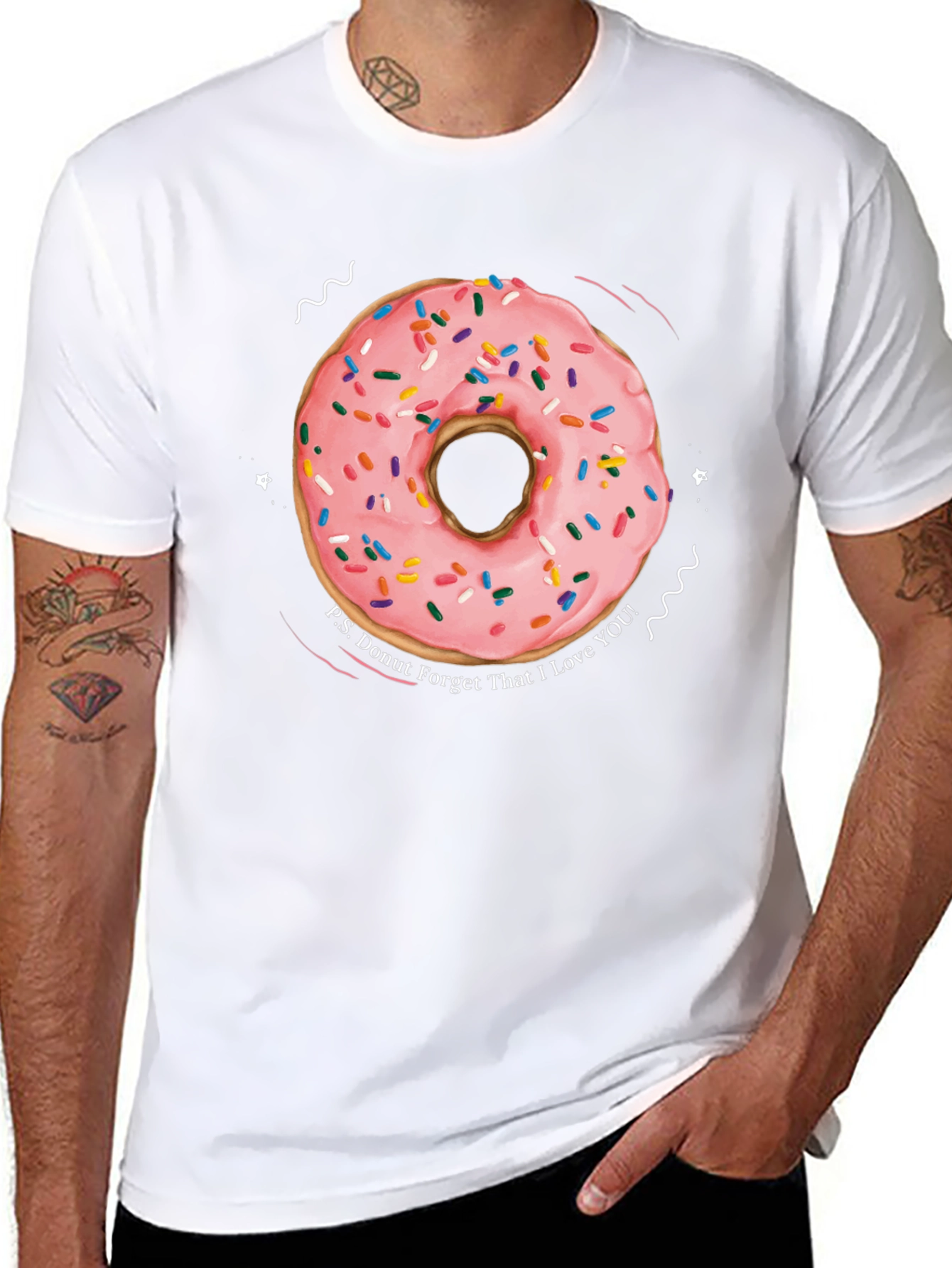 Black Donut Forget I Love You Black T-Shirt view 8