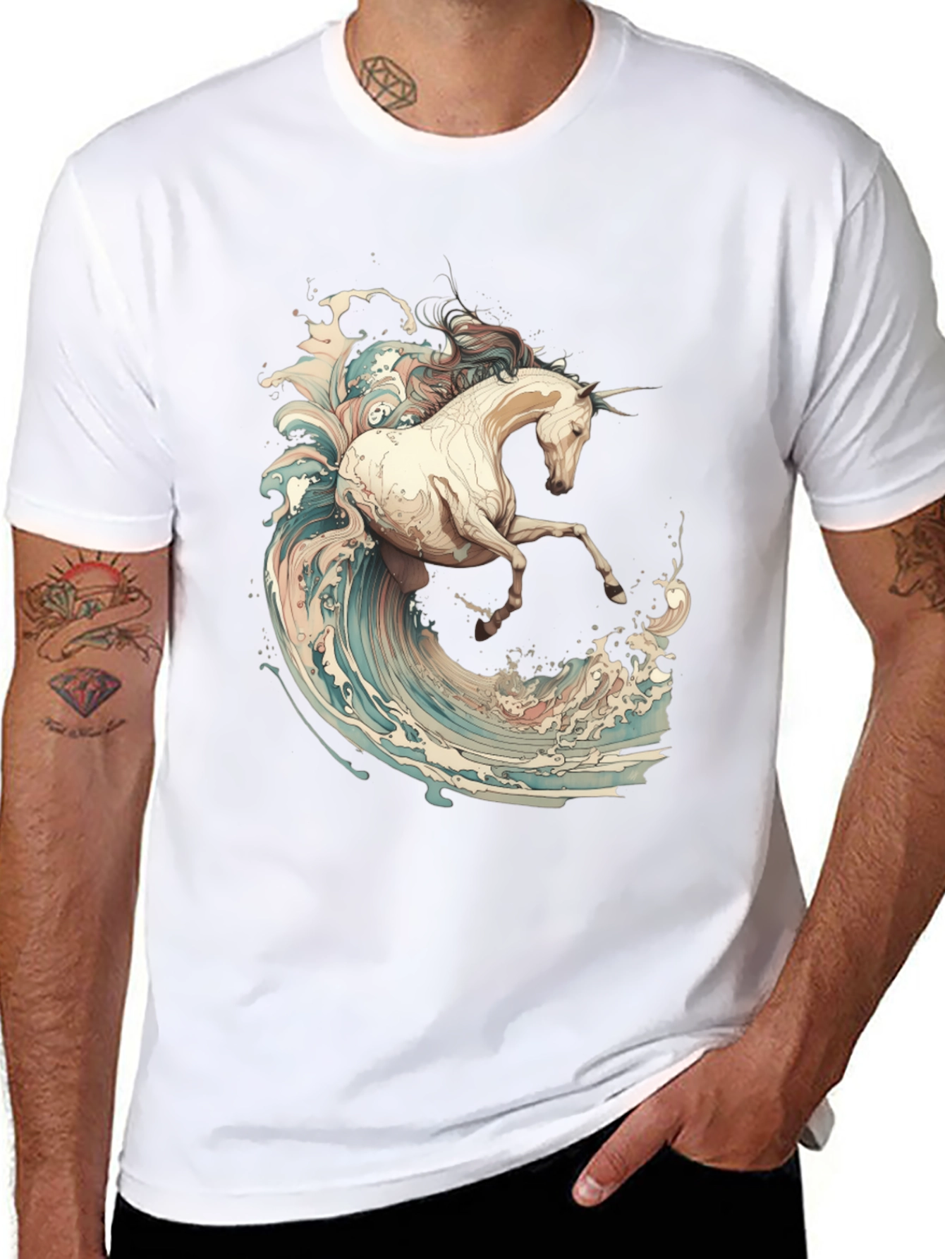 Unicorn Wave Rider Graphic T-Shirt - 8