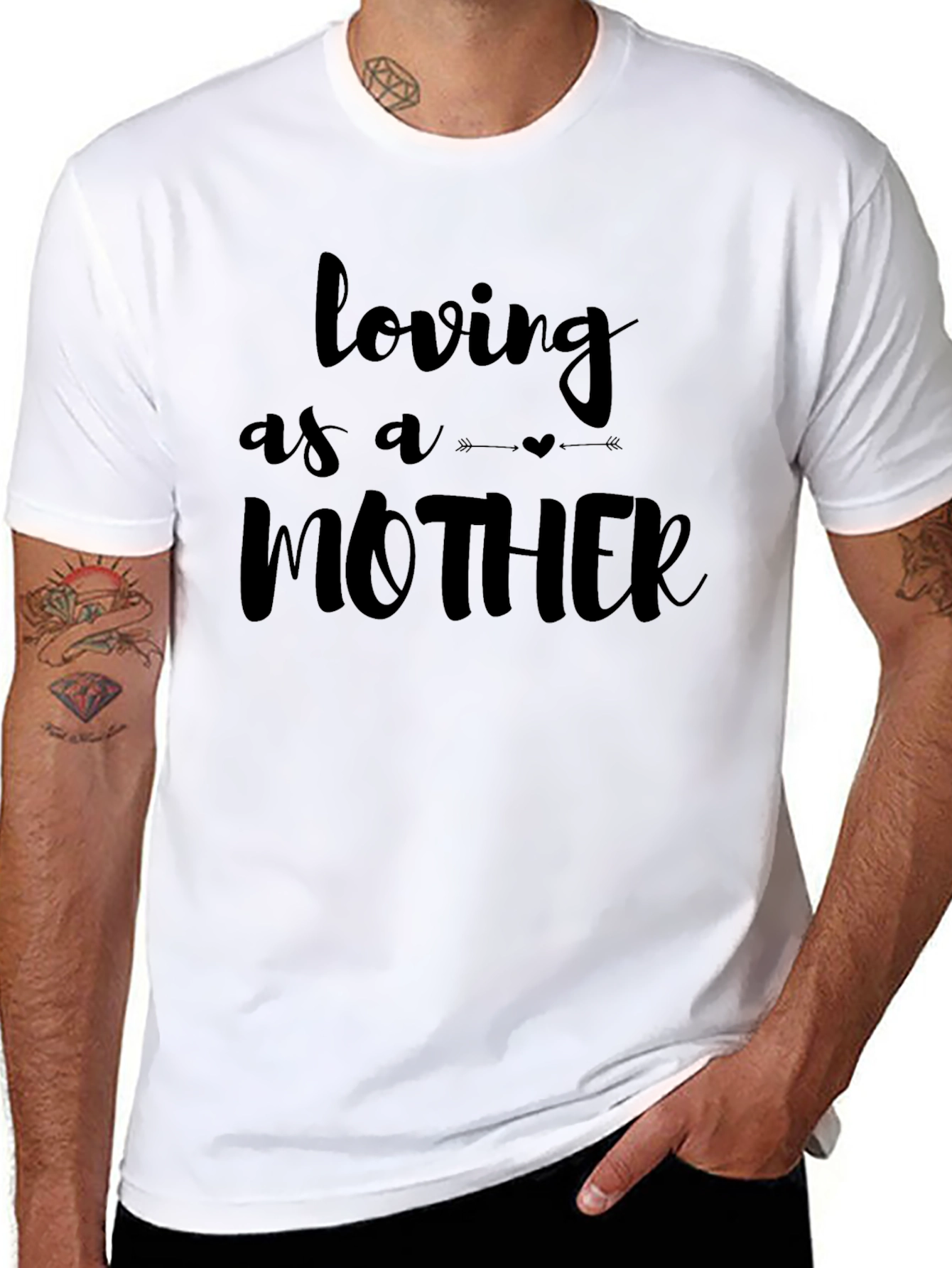 Black Loving As A Mother Graphic T-Shirt view 8