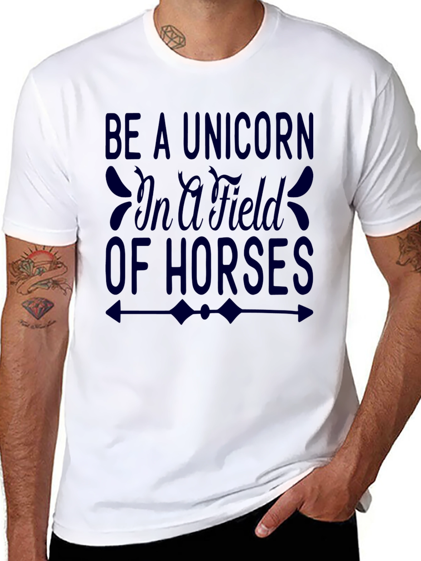 Black Be a Unicorn T-Shirt - Motivational Tee view 8