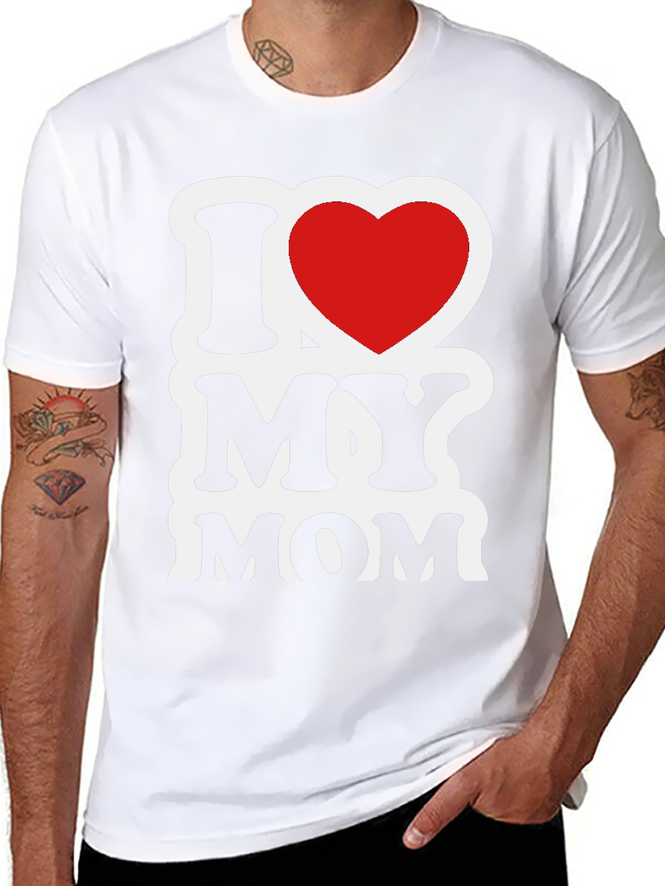 Black I Love My Mom Graphic T-Shirt - Black view 8