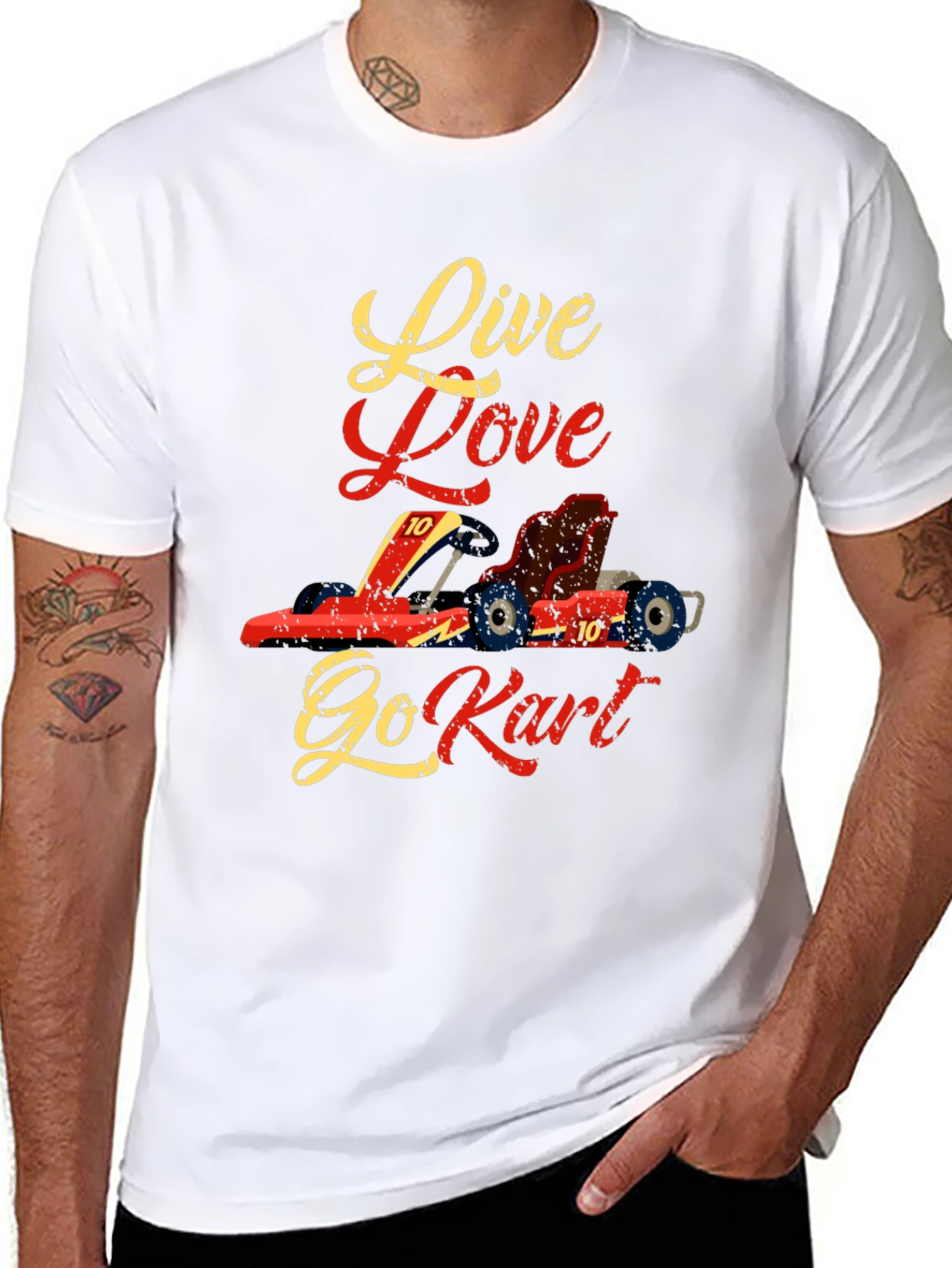 Black Live Love Go Kart T-Shirt view 8