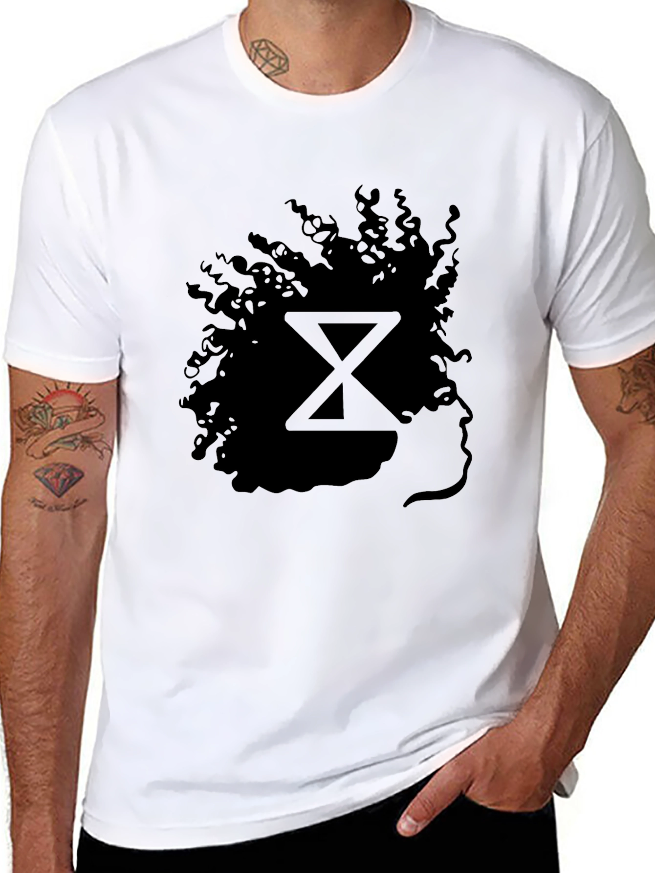 Black Silhouette Graphic Print Black T-Shirt view 8