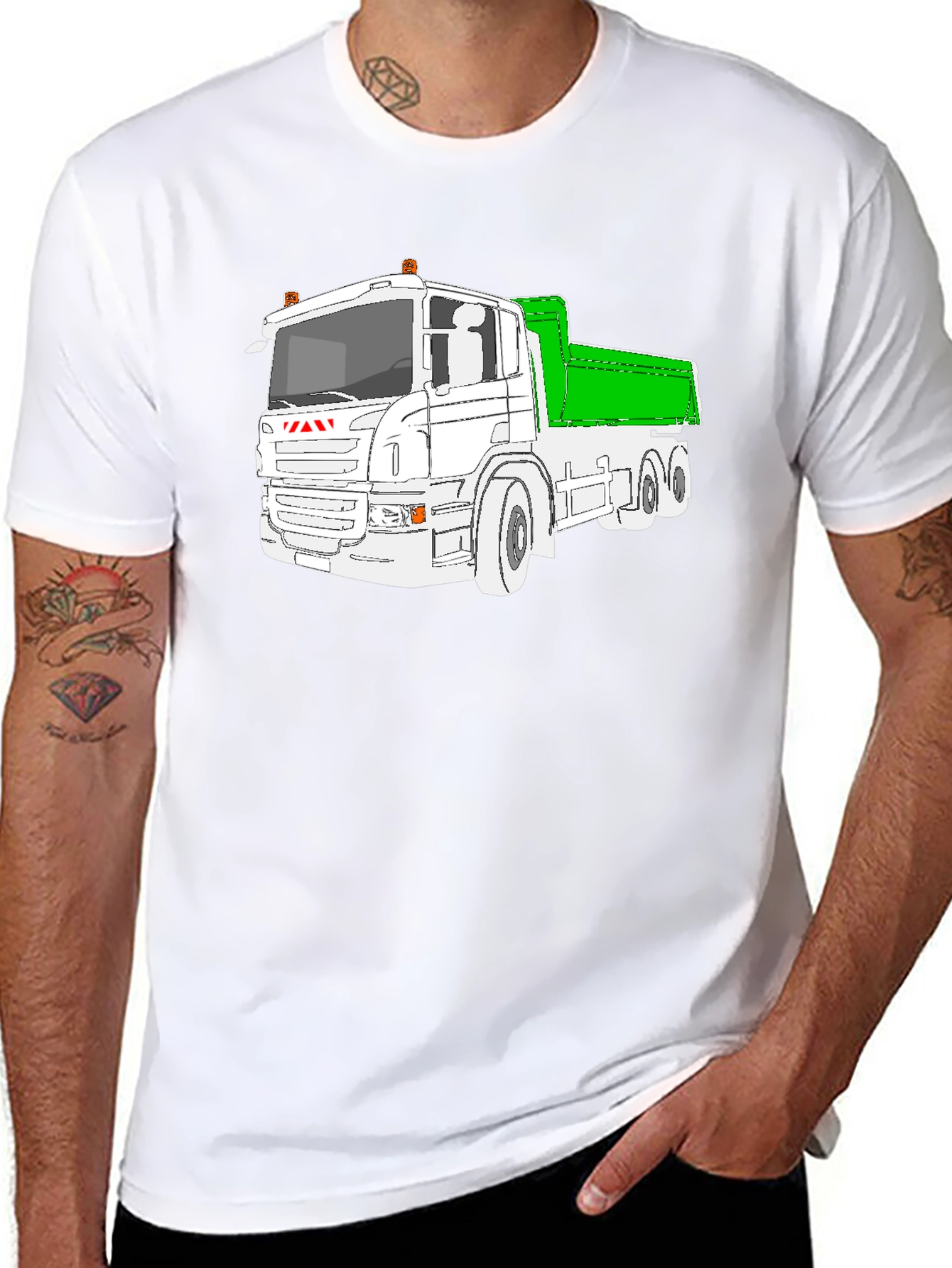 Black Truck Graphic T-Shirt - Black Heavy Duty Vehicle Tee view 8
