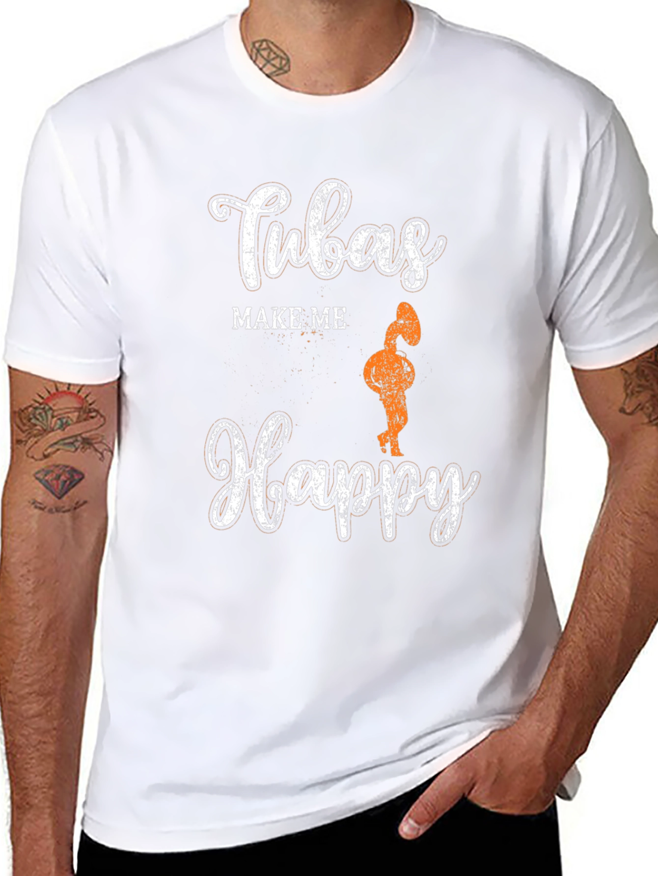 Black Tubas Make Me Happy Graphic Tee view 8