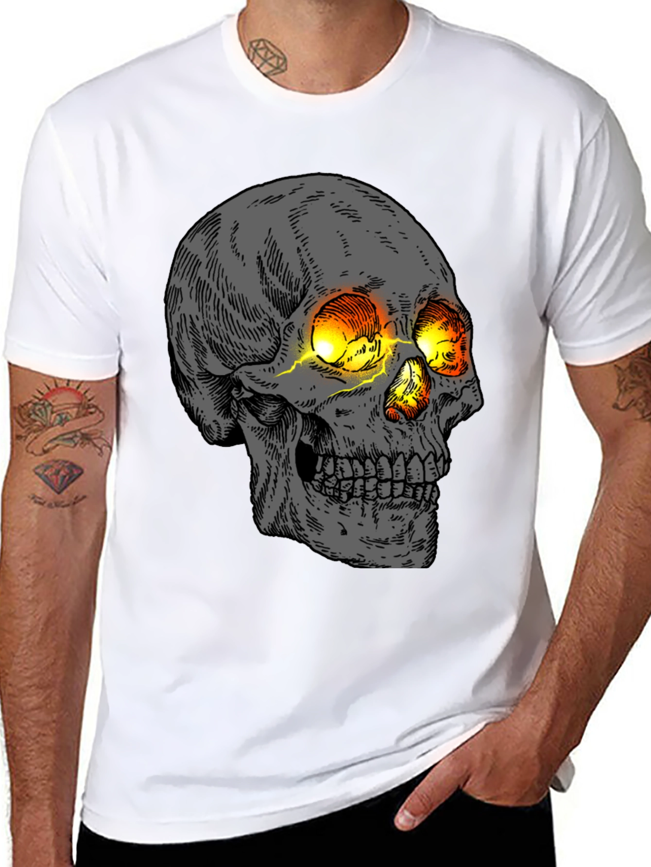 Skull Graphic T-Shirt - Men's Black Tee with Striking Design - 8