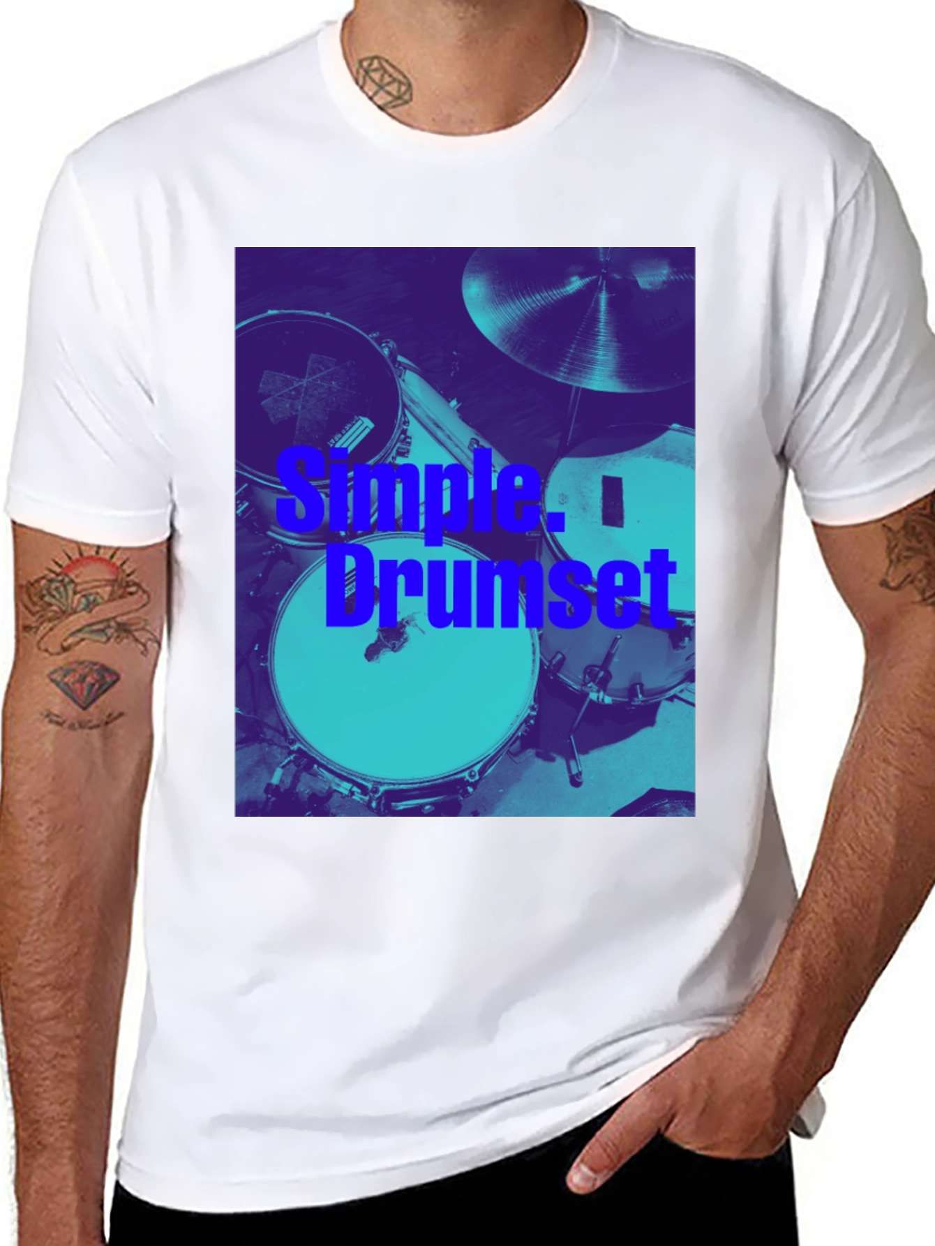 Simple Drumset Graphic Tee - Musician's Style - 8