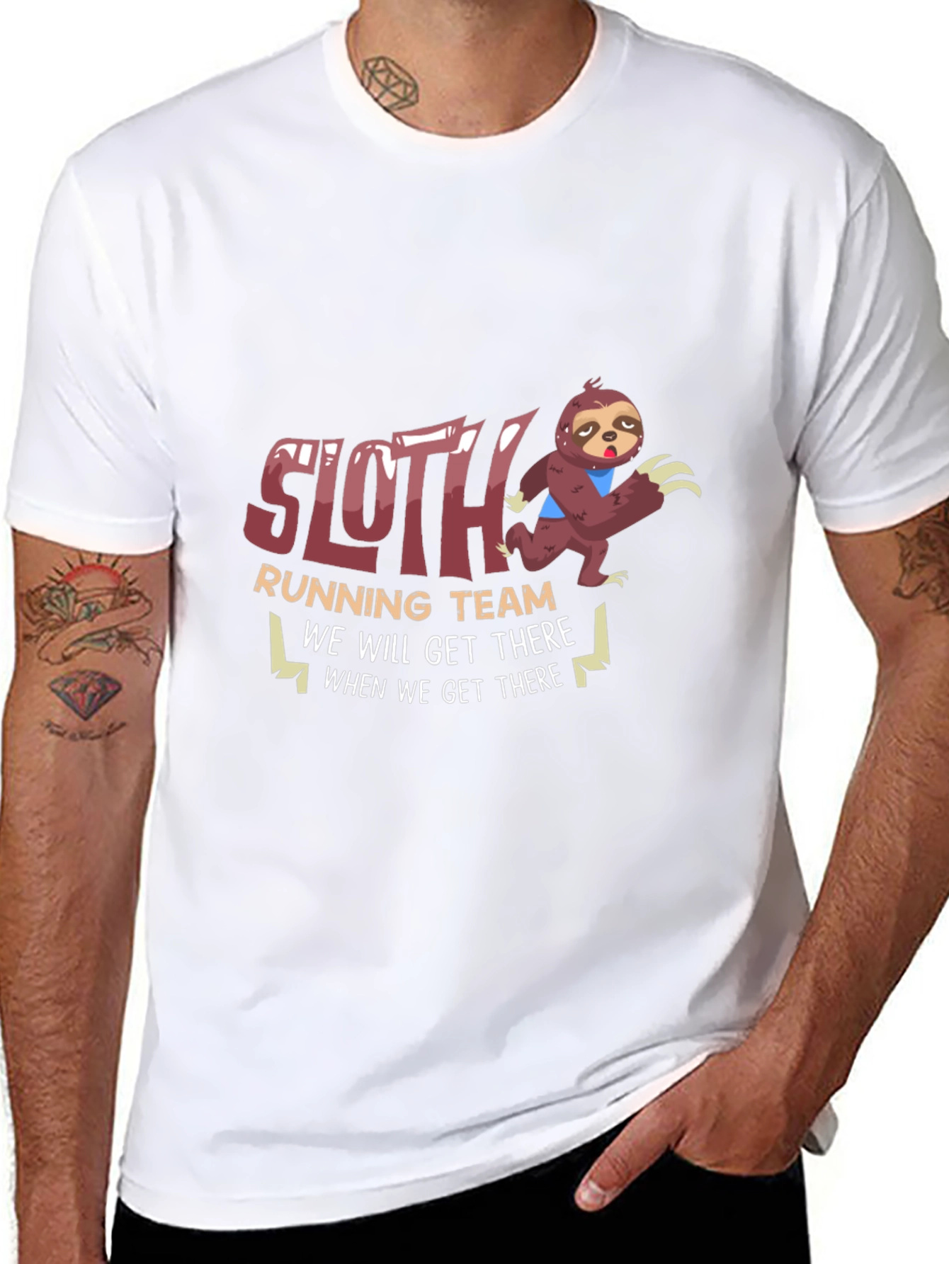 Black Sloth Running Team Novelty Tee view 8