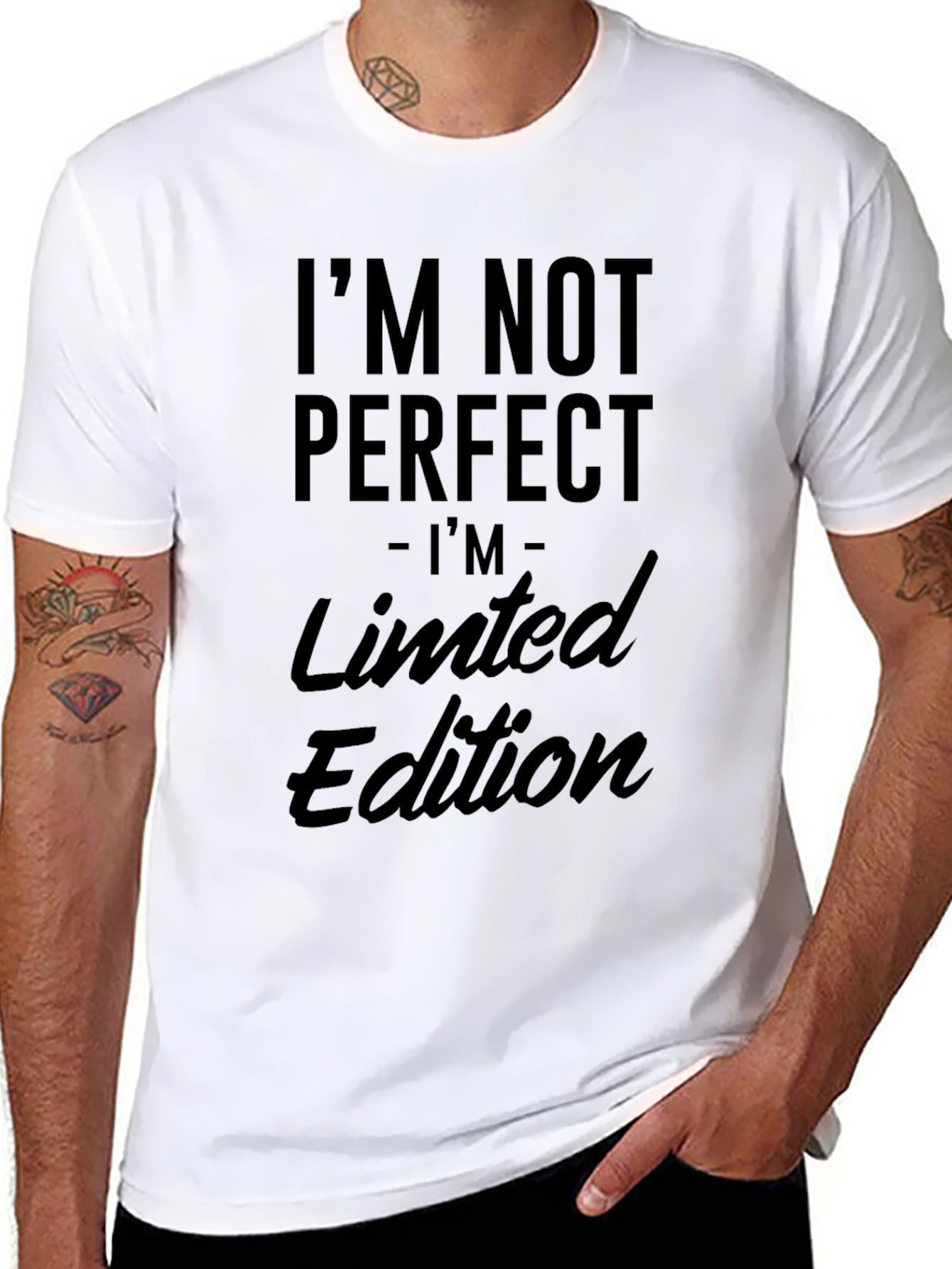 Black I'm Not Perfect Limited Edition Black T-Shirt view 8