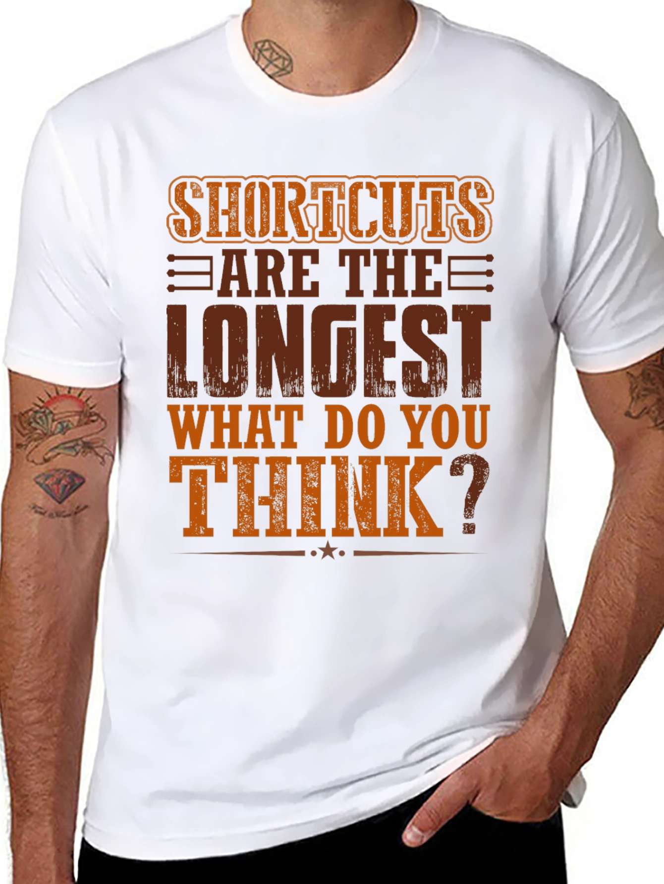 Black Shortcuts Are The Longest T-Shirt view 8