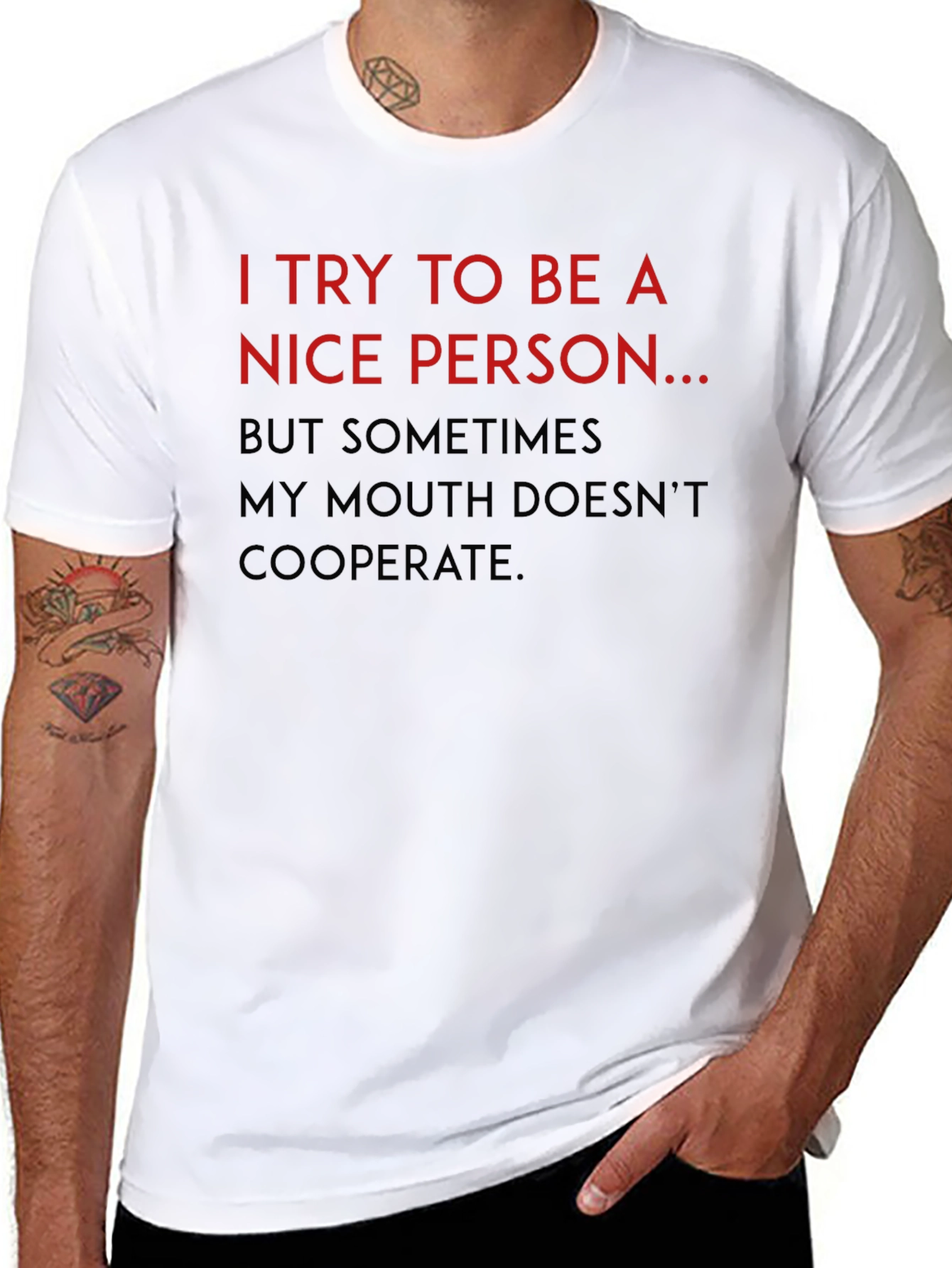 Black Funny "Nice Person" Graphic Tee view 8