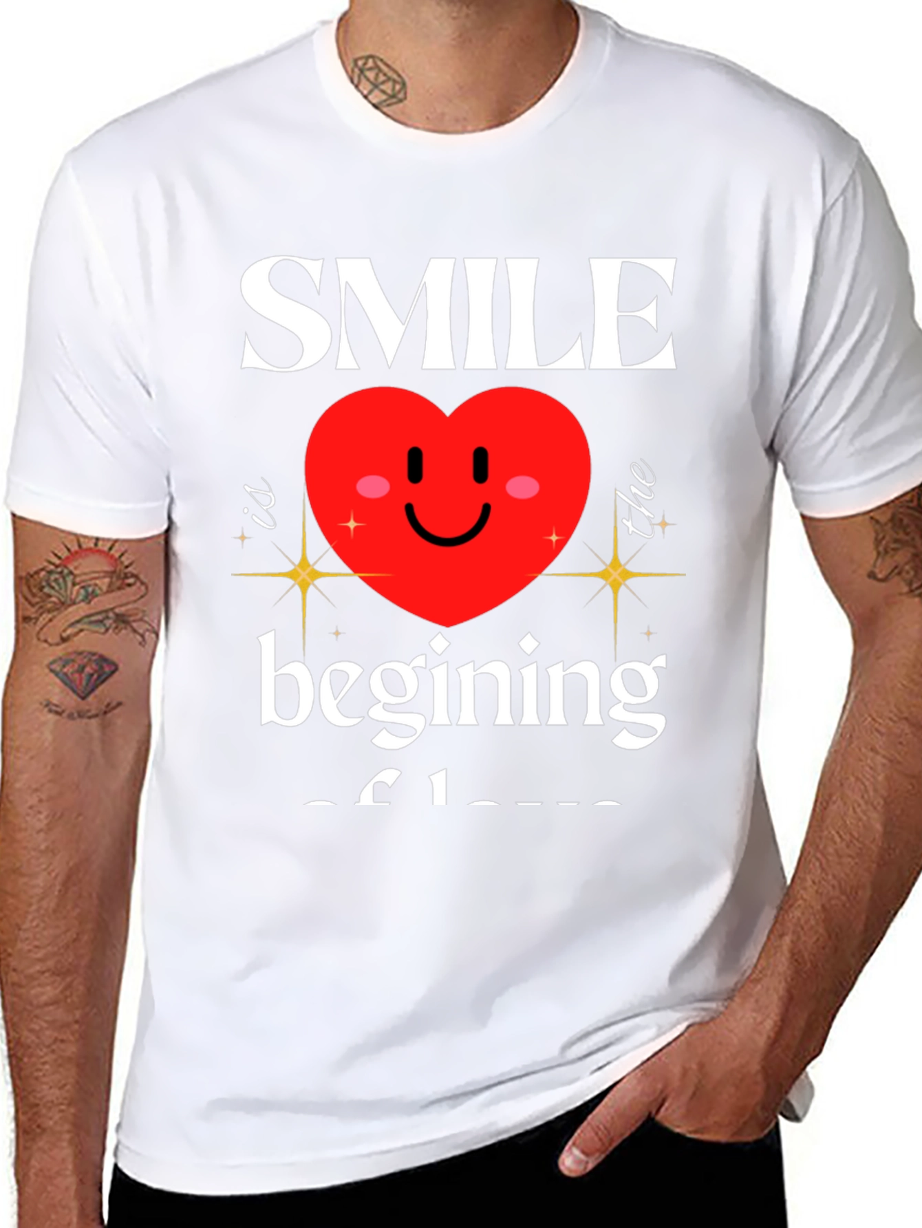 Black Smile Beginning of Love Graphic T-Shirt view 8
