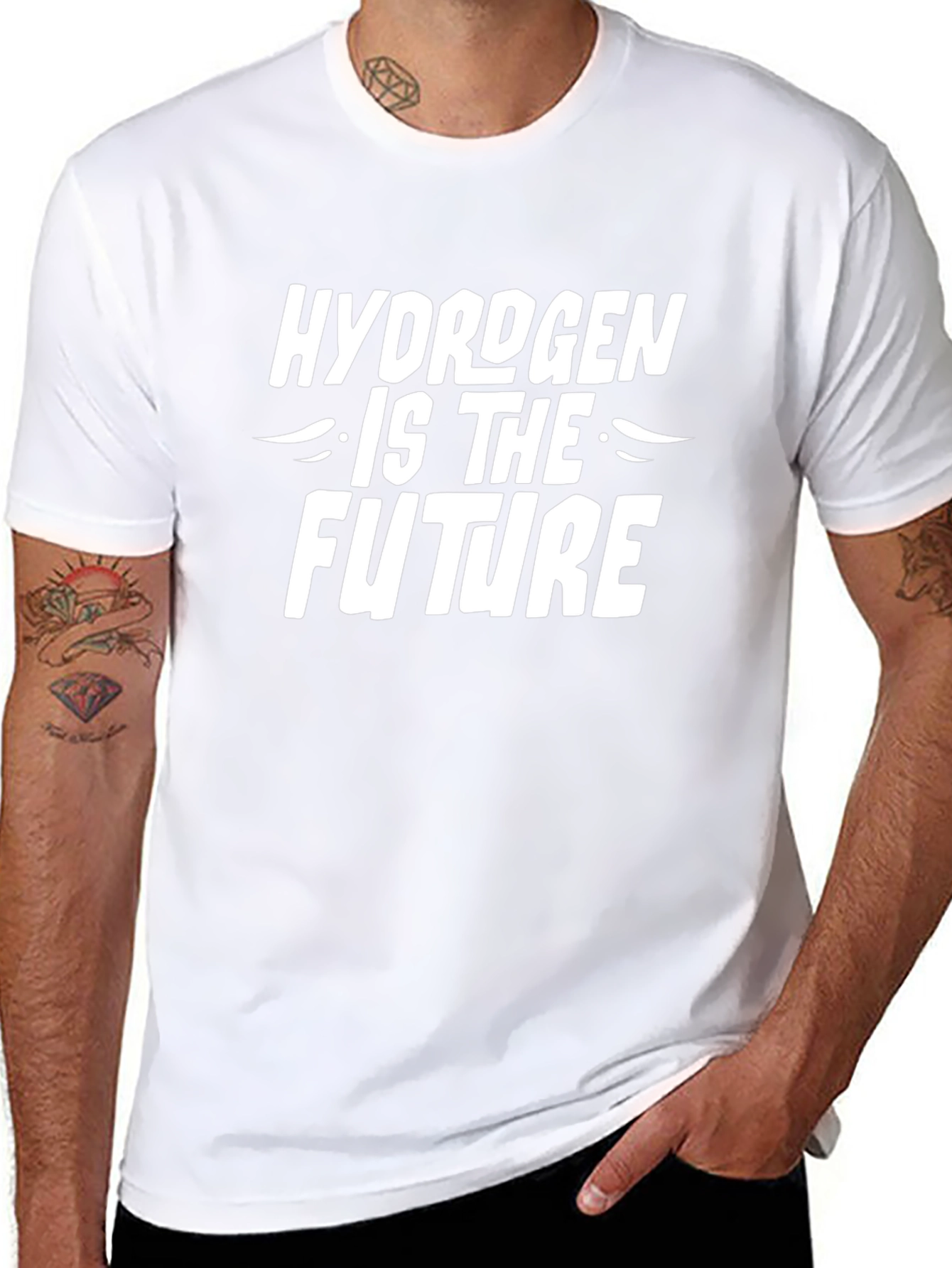 Hydrogen Is The Future Black Graphic Tee - 8