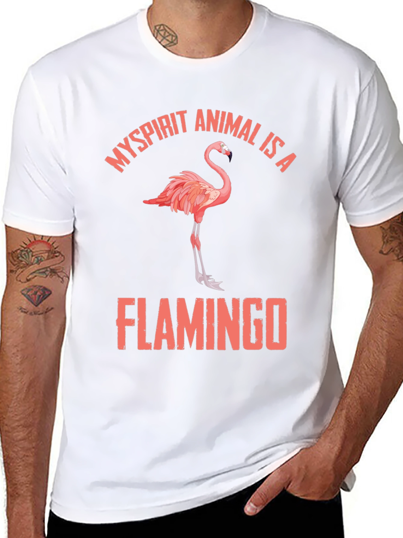 Black My Spirit Animal is a Flamingo T-Shirt view 8