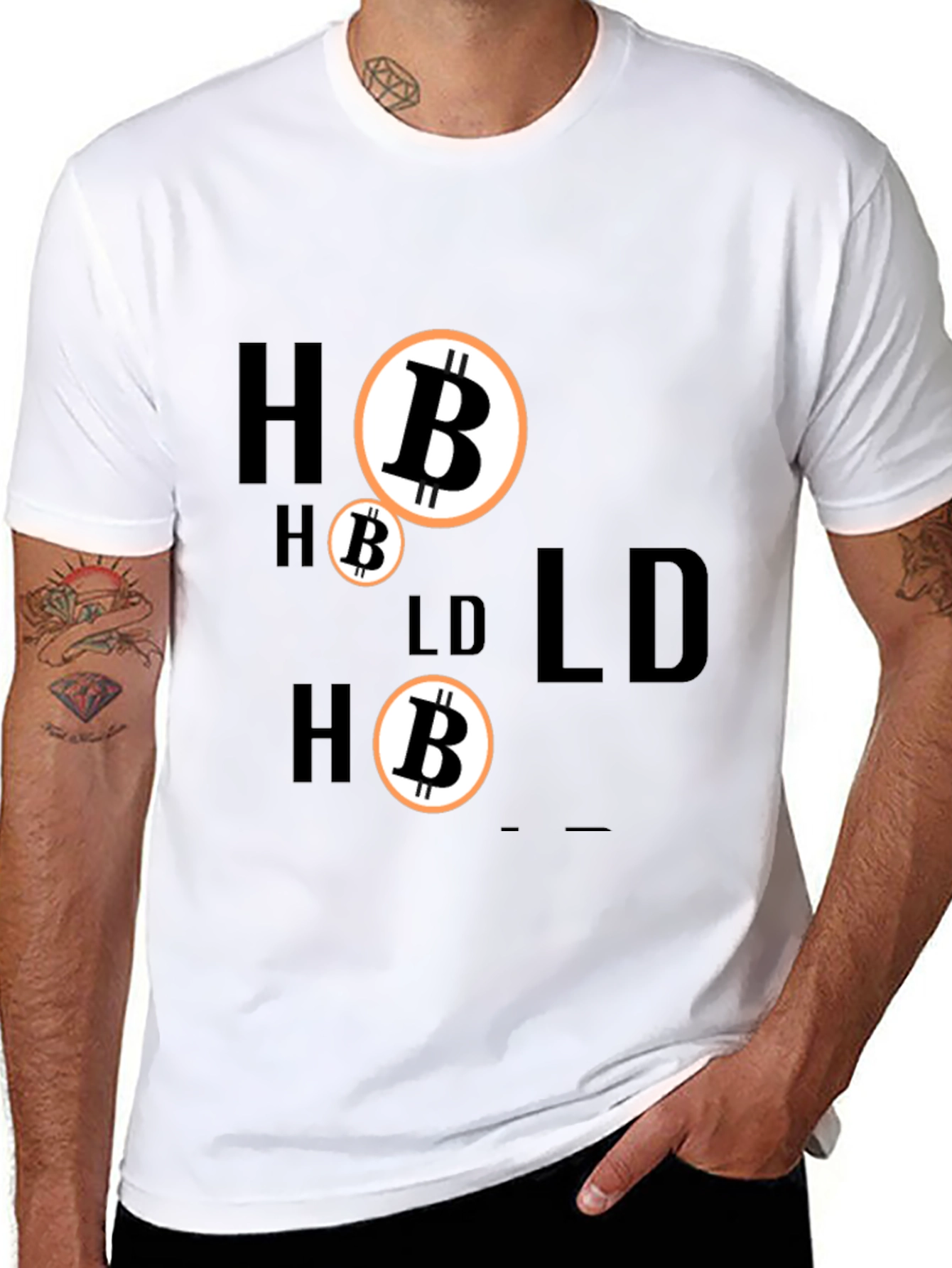 Black HODL Bitcoin Crypto T-Shirt - Black view 8