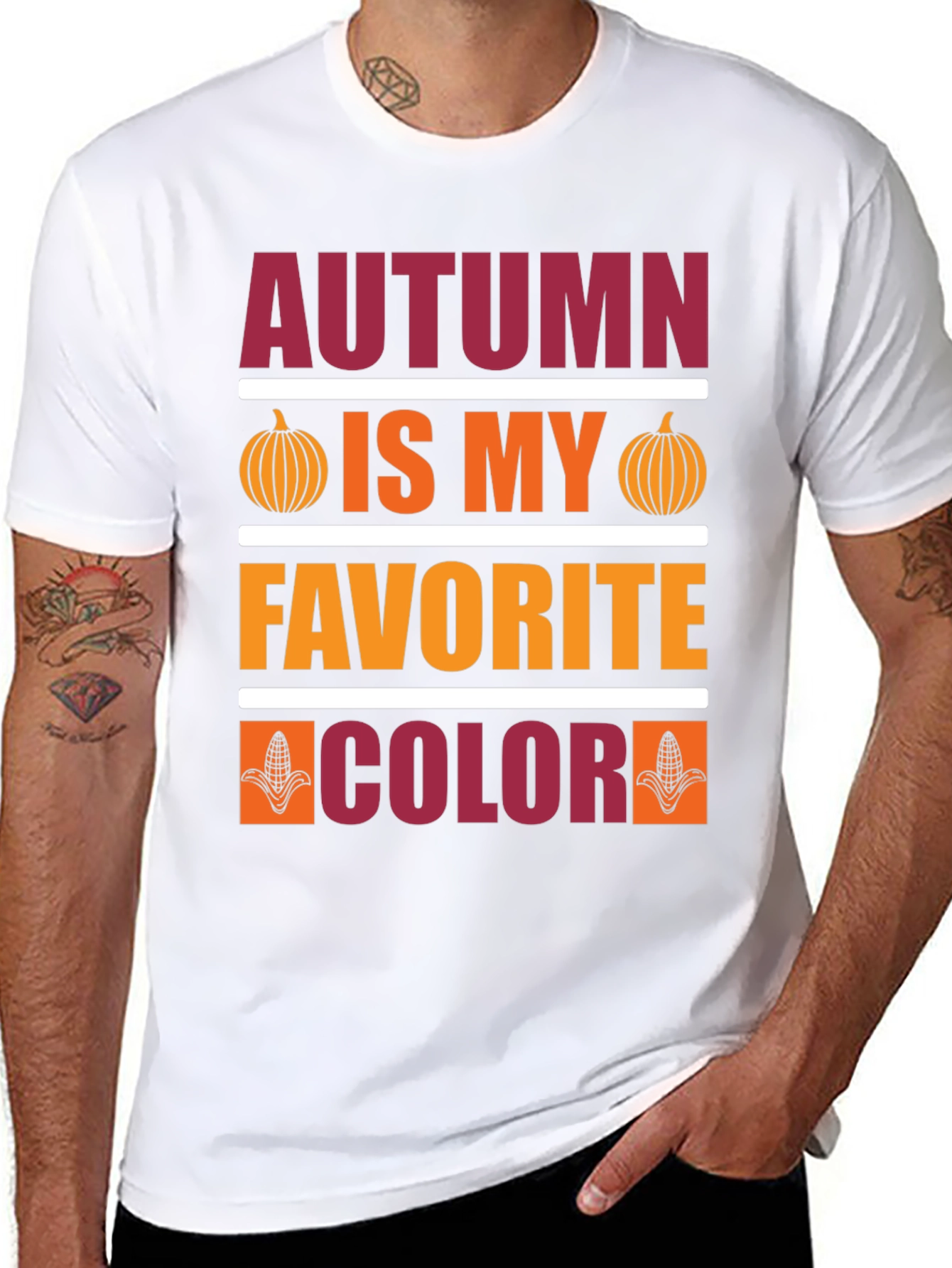 Black Autumn Is My Favorite Color T-Shirt view 8