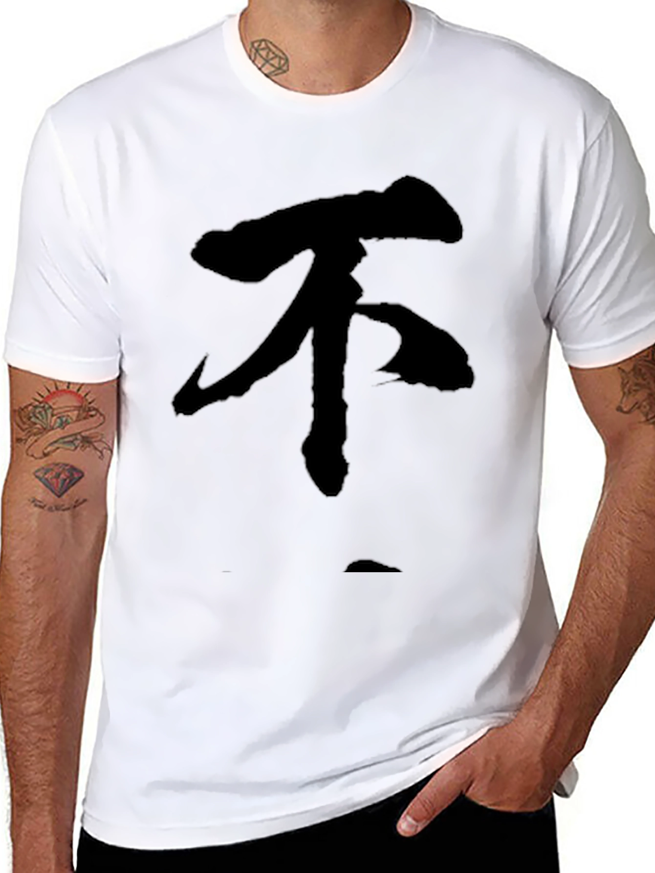 Black Black T-Shirt with Japanese Symbol view 8