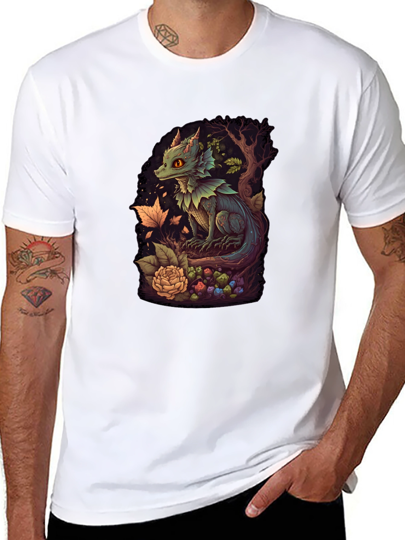 Black Dragon Graphic Tee - Unique Fantasy Design view 8
