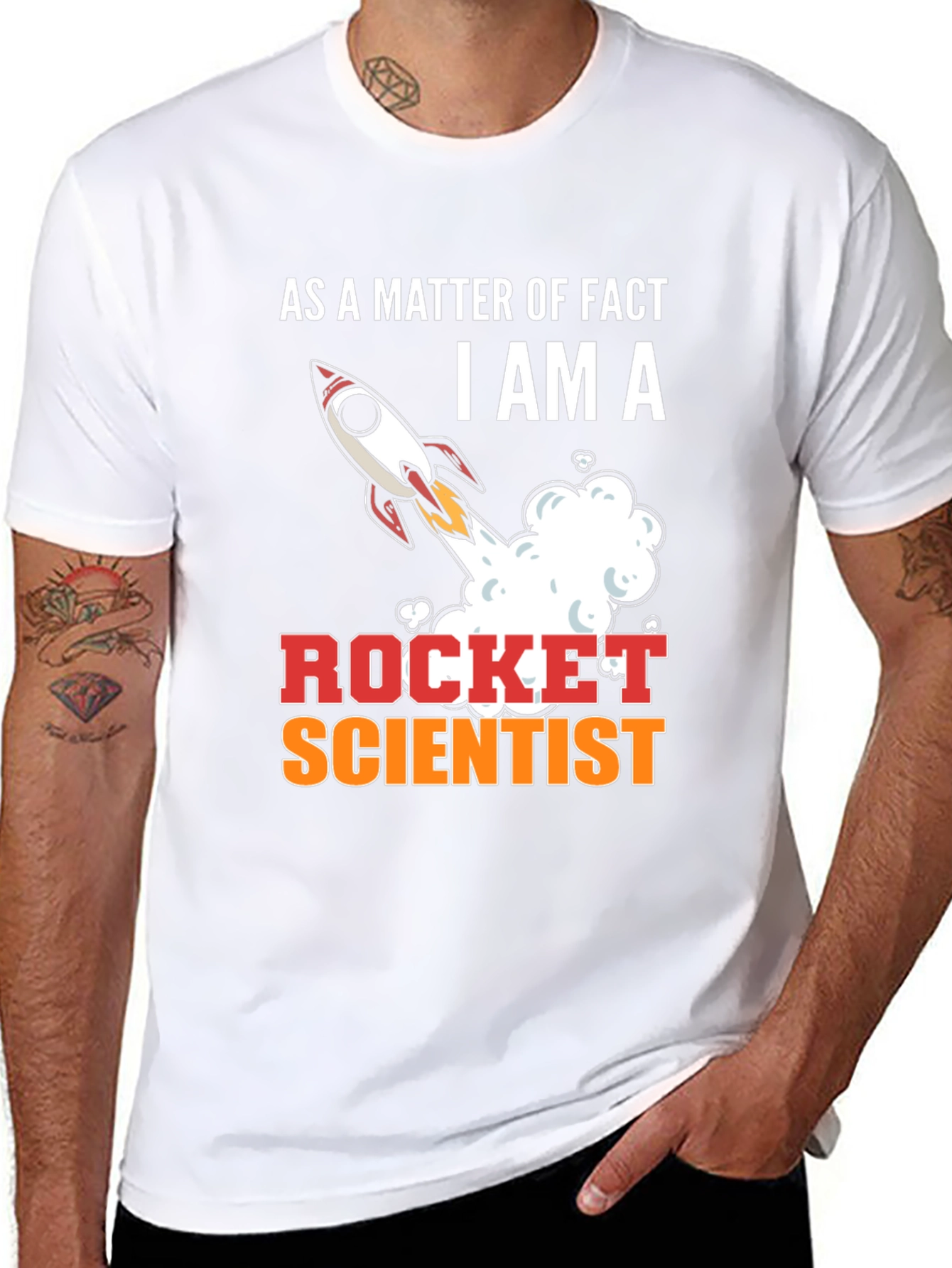 Black Rocket Scientist Graphic Tee - Funny Science T-Shirt view 8