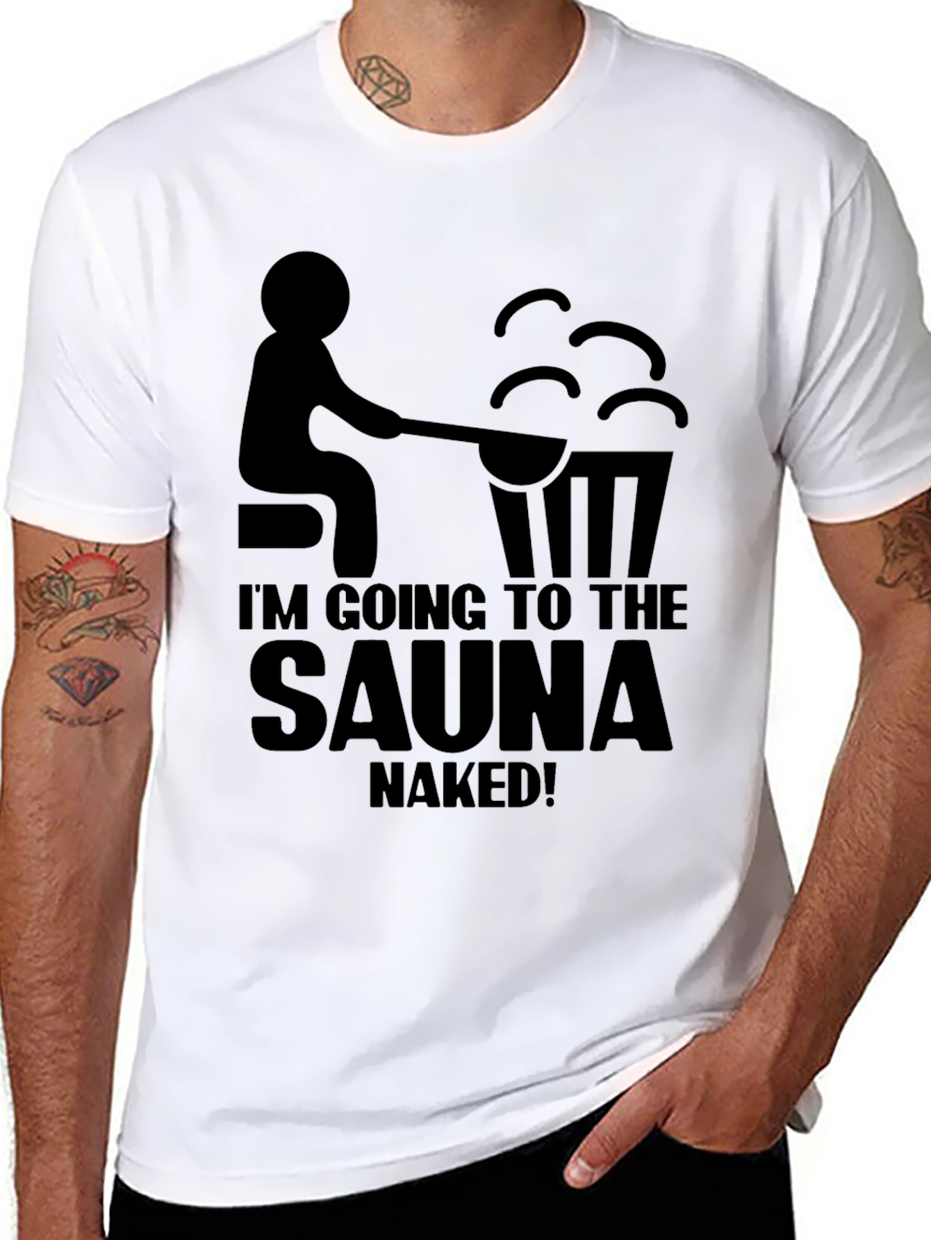 Black Sauna Humor T-Shirt view 8