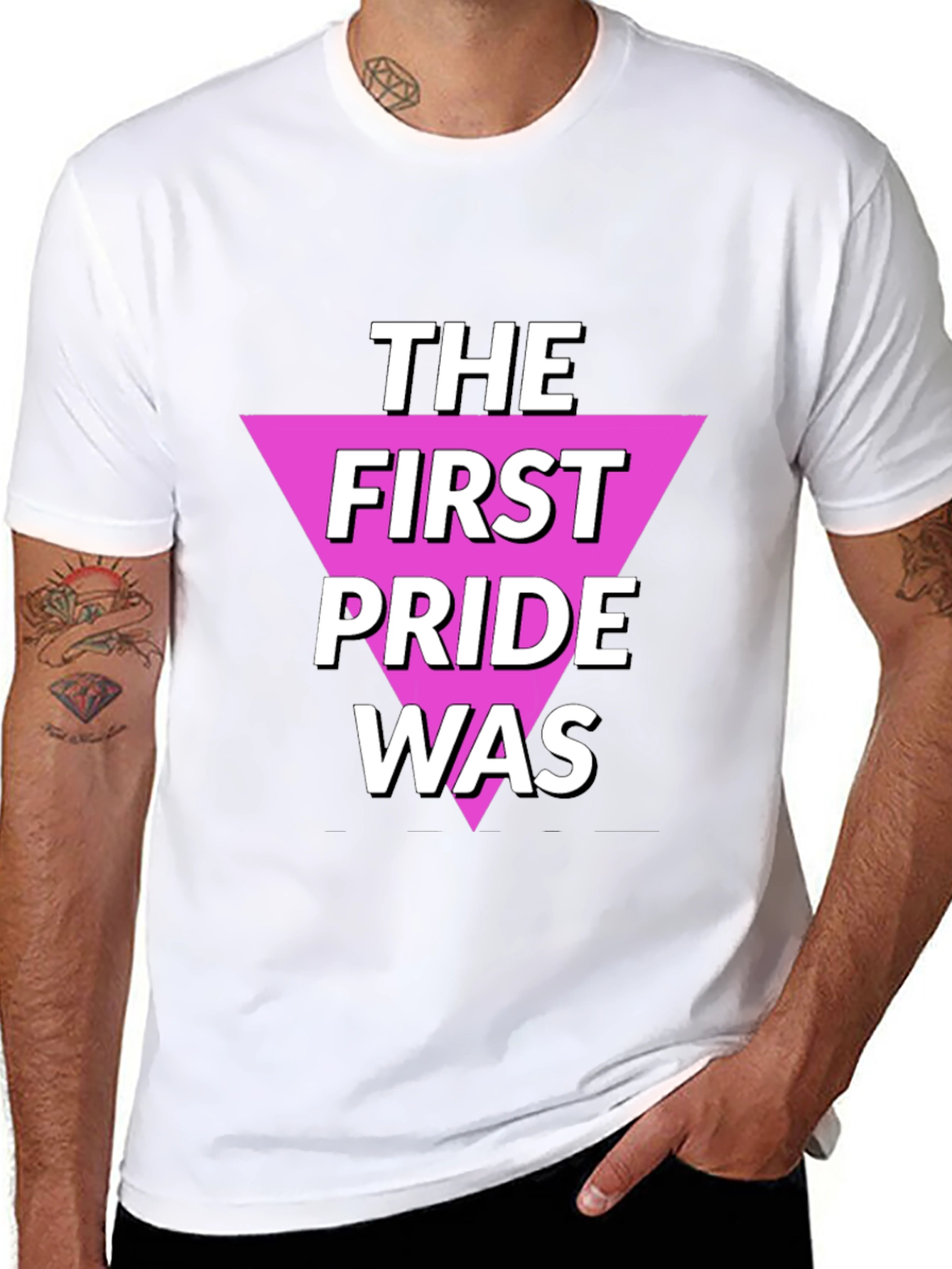 Black The First Pride Was Graphic Tee view 8