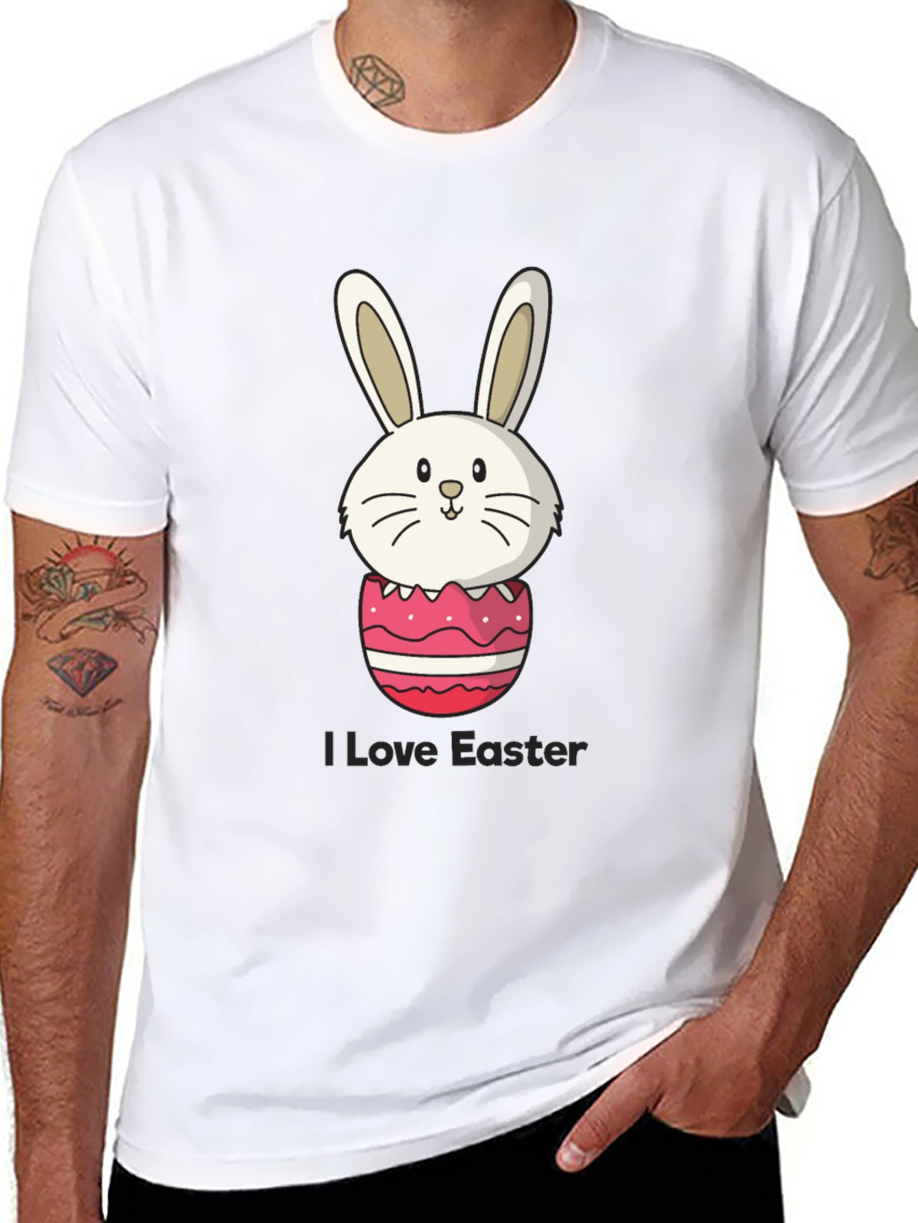 Black Easter Bunny Egg Black T-Shirt view 8