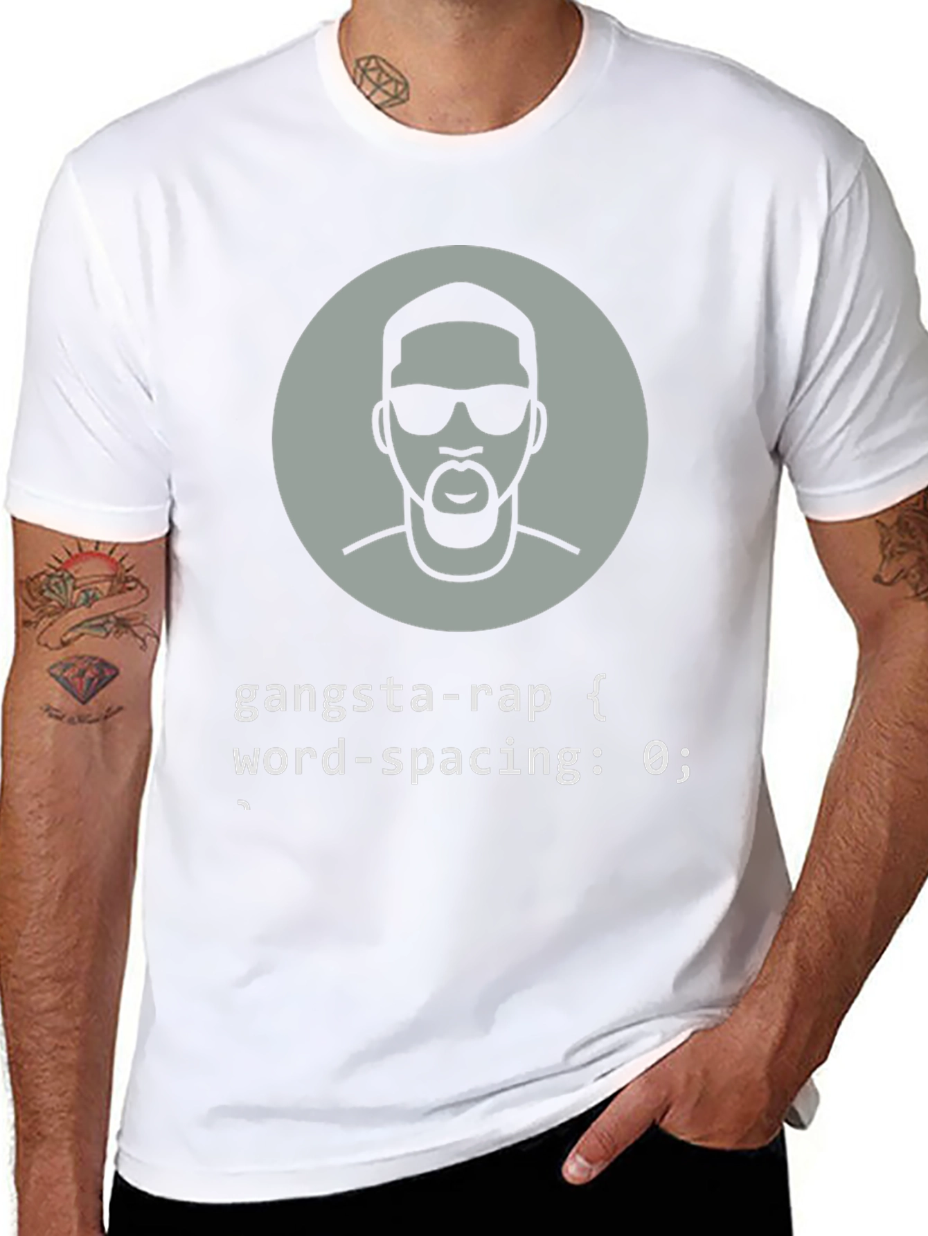 Black Gangsta Rap CSS Code Black T-Shirt view 8
