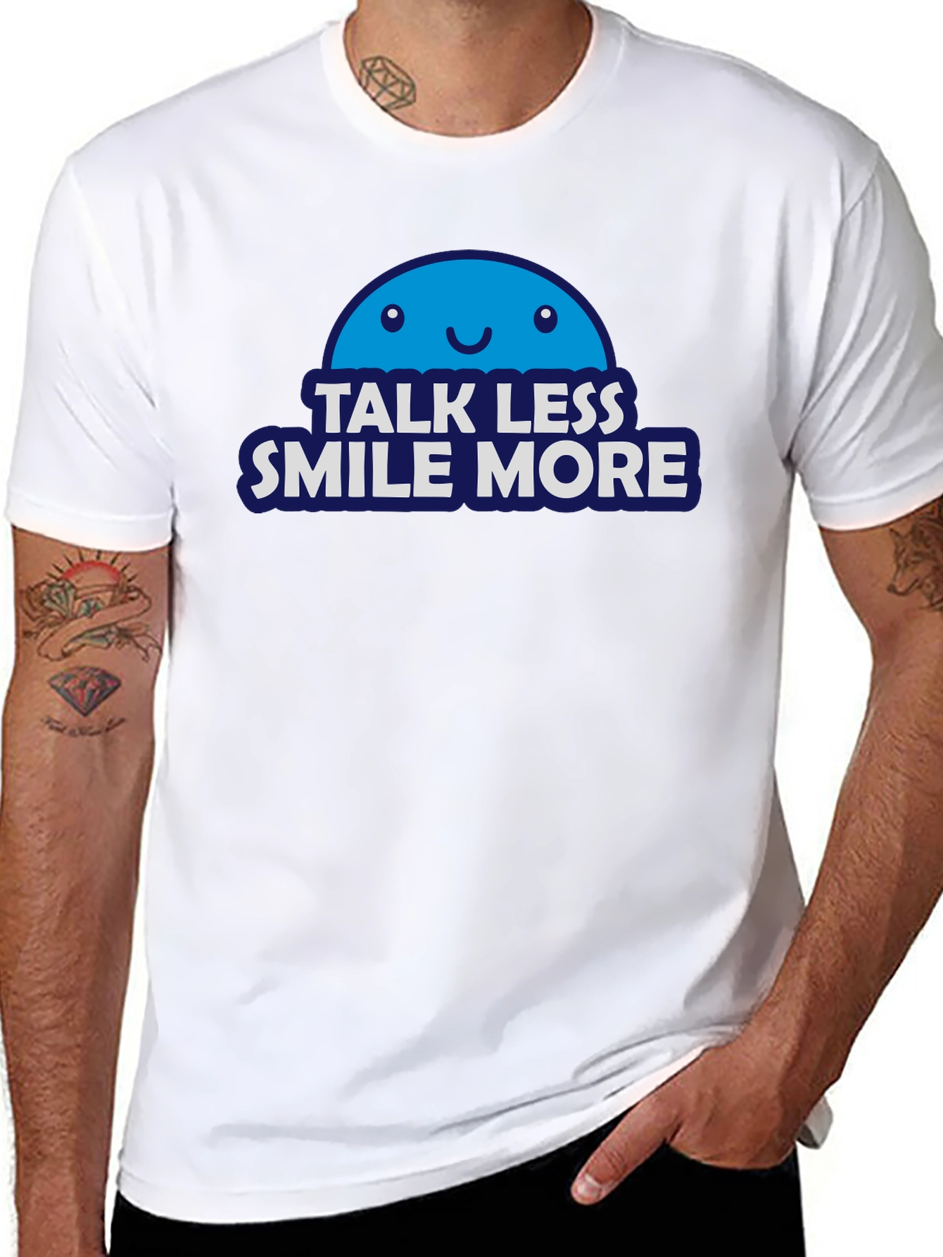 Black Talk Less Smile More T-Shirt - Positive Vibes Tee view 8
