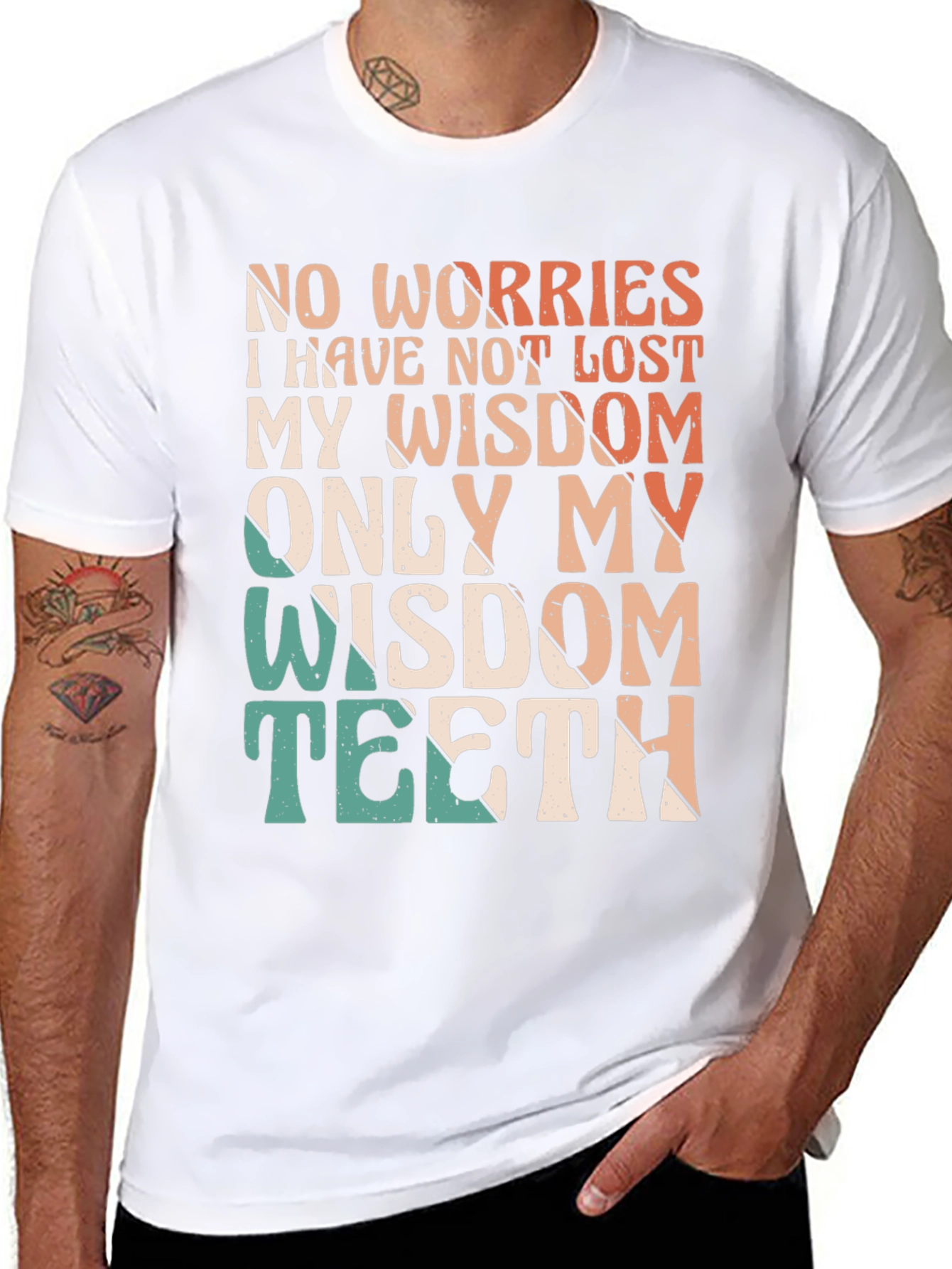 Black Funny Wisdom Teeth T-Shirt - Lost My Teeth Not Wisdom view 8