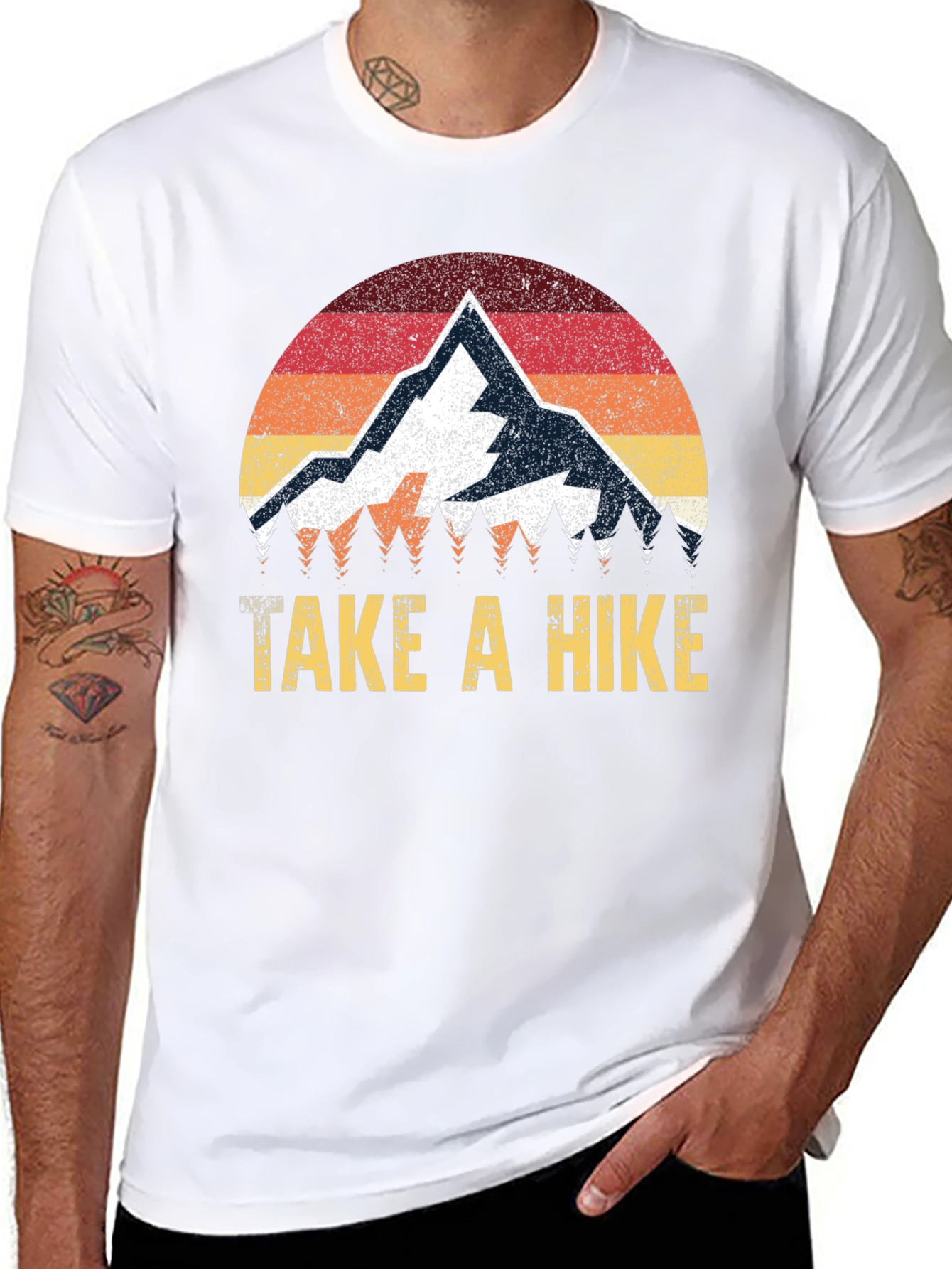 Black Take a Hike Graphic Tee - Retro Mountain Design view 8