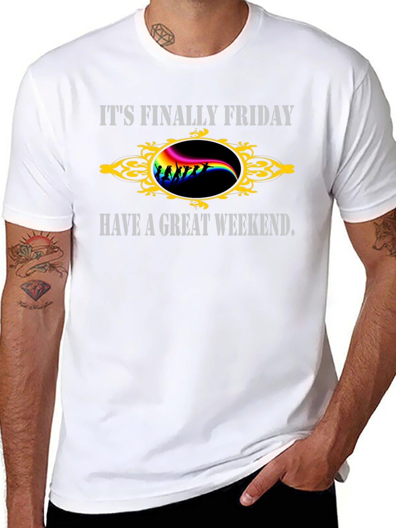 Black It's Finally Friday T-Shirt view 8