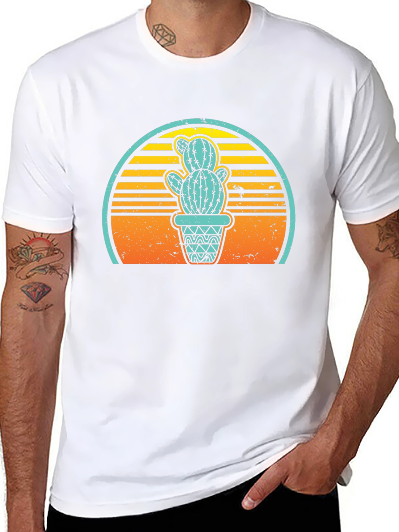 Cactus Sunset T-Shirt - Retro Desert Style - 8