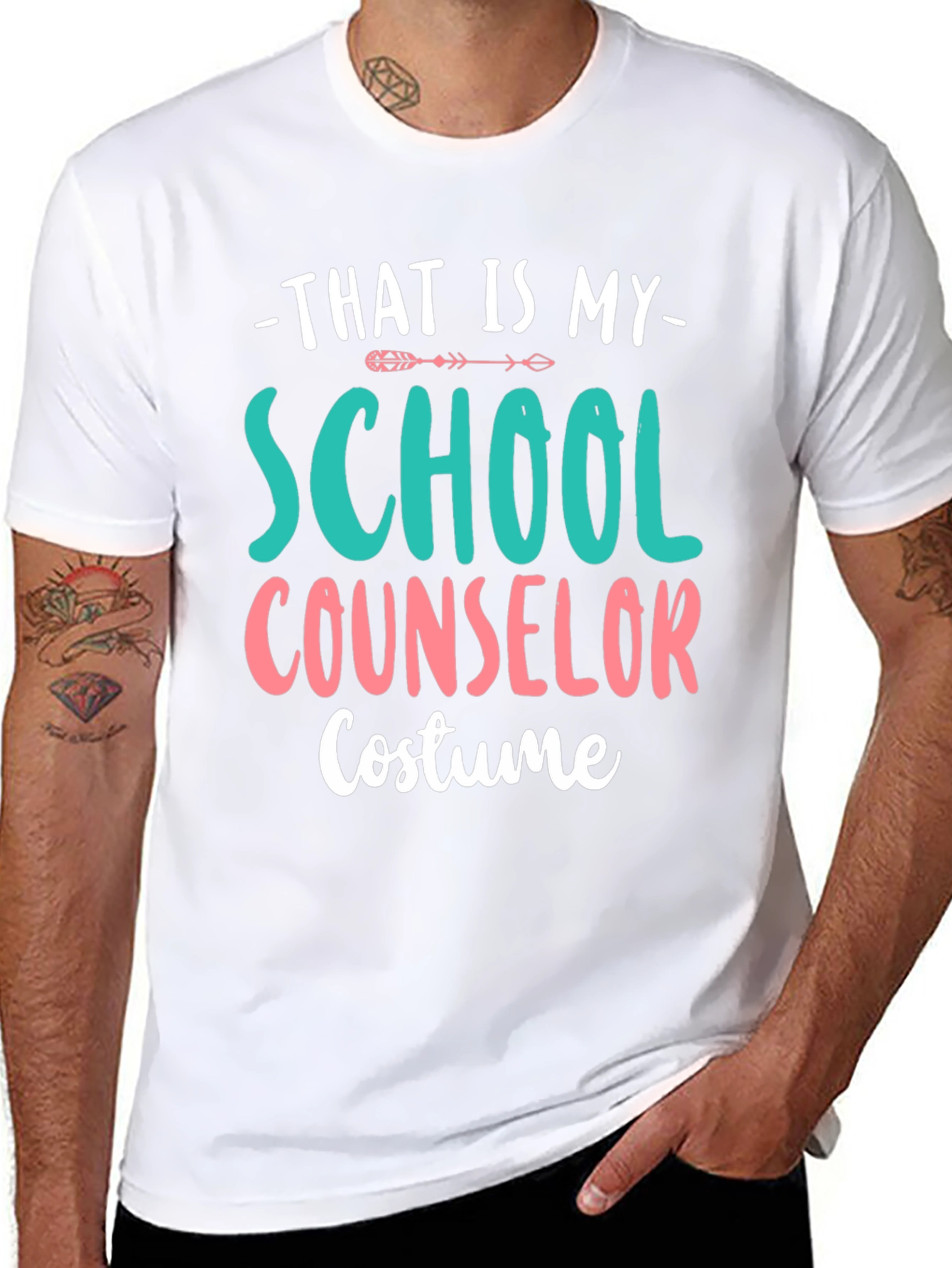 Black School Counselor Costume T-Shirt Funny Halloween view 8