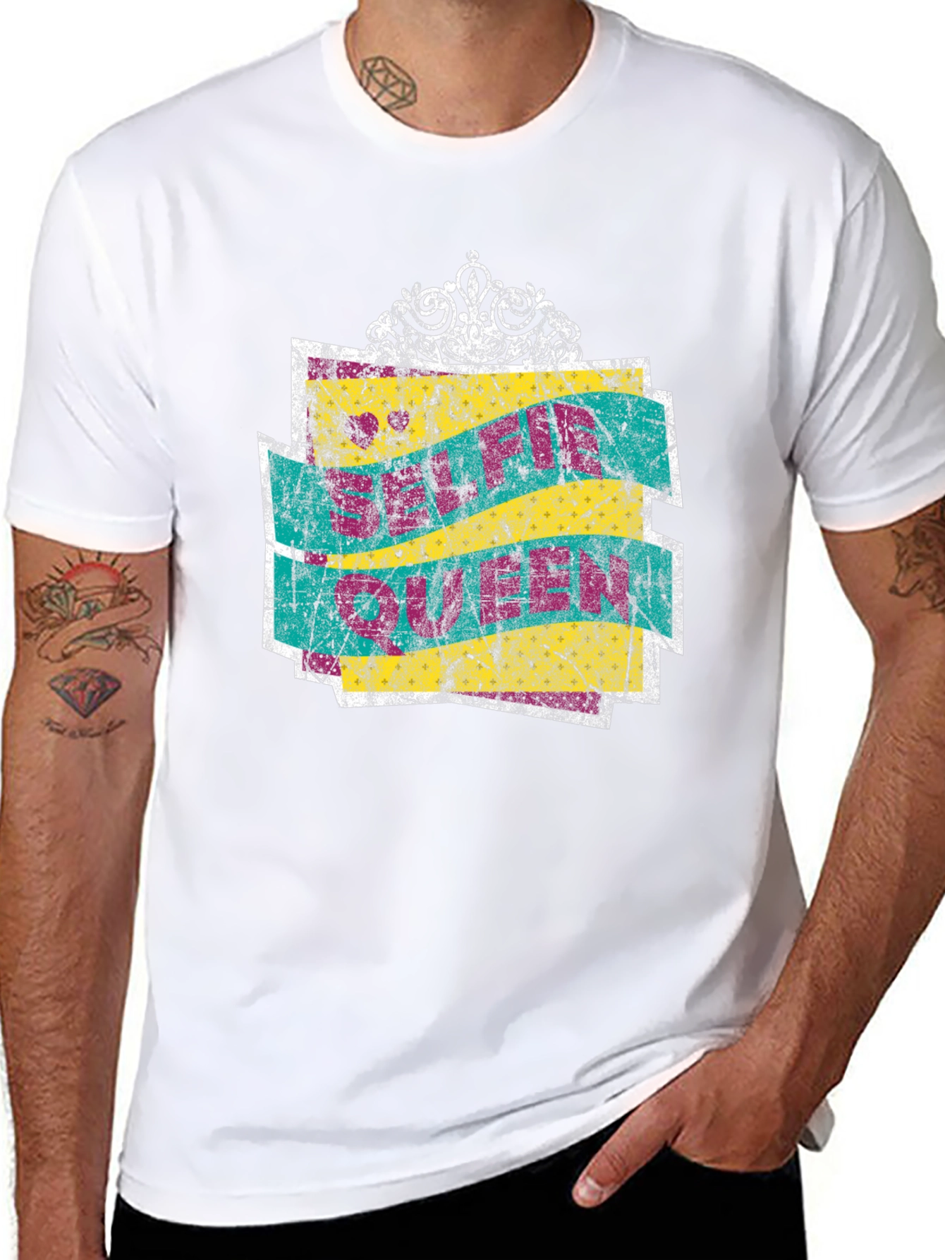 Black Selfie Queen Crown Graphic T-Shirt view 8