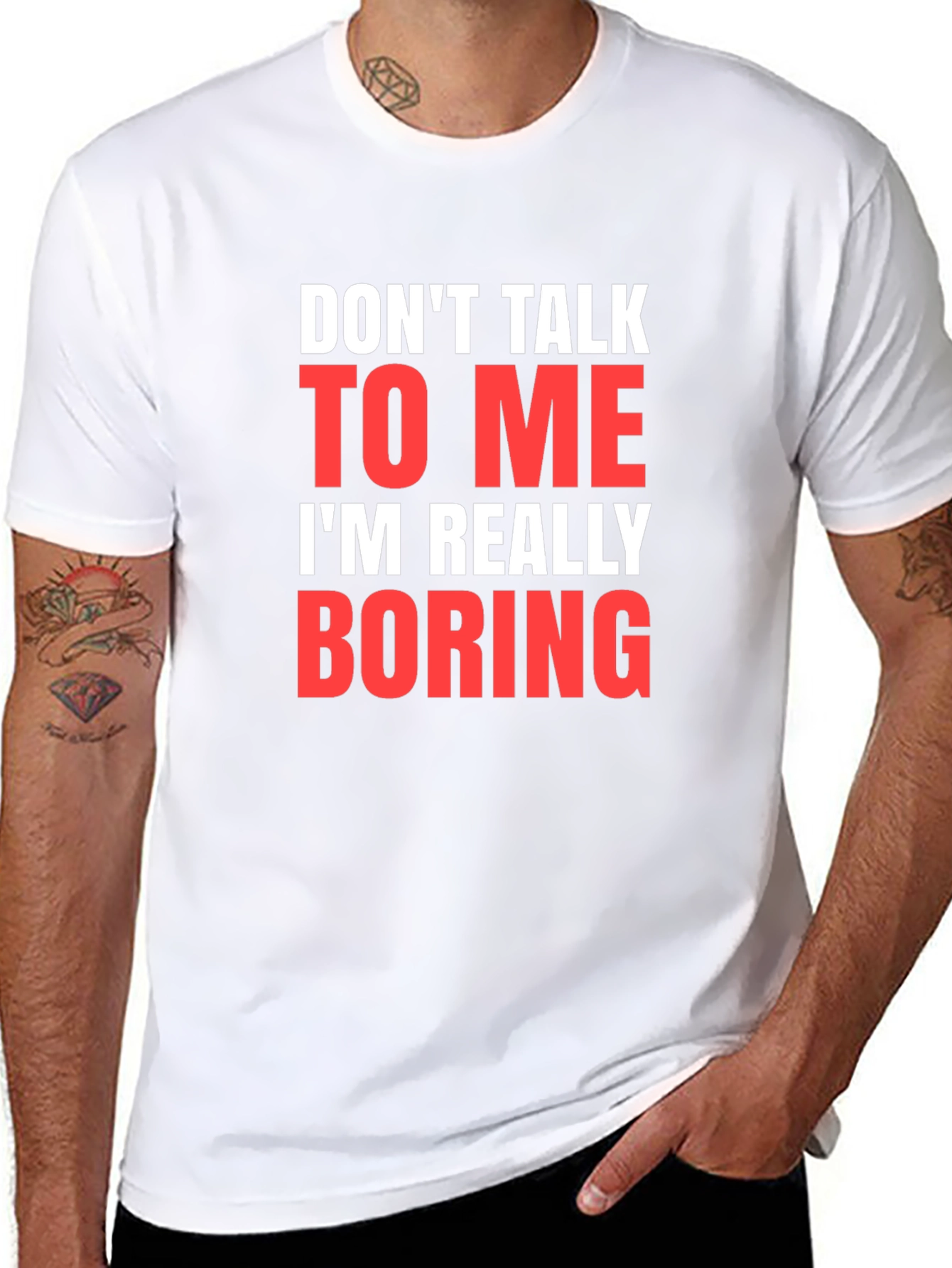 Black Funny Sarcastic Graphic Tee - Don't Talk to Me T-Shirt view 8