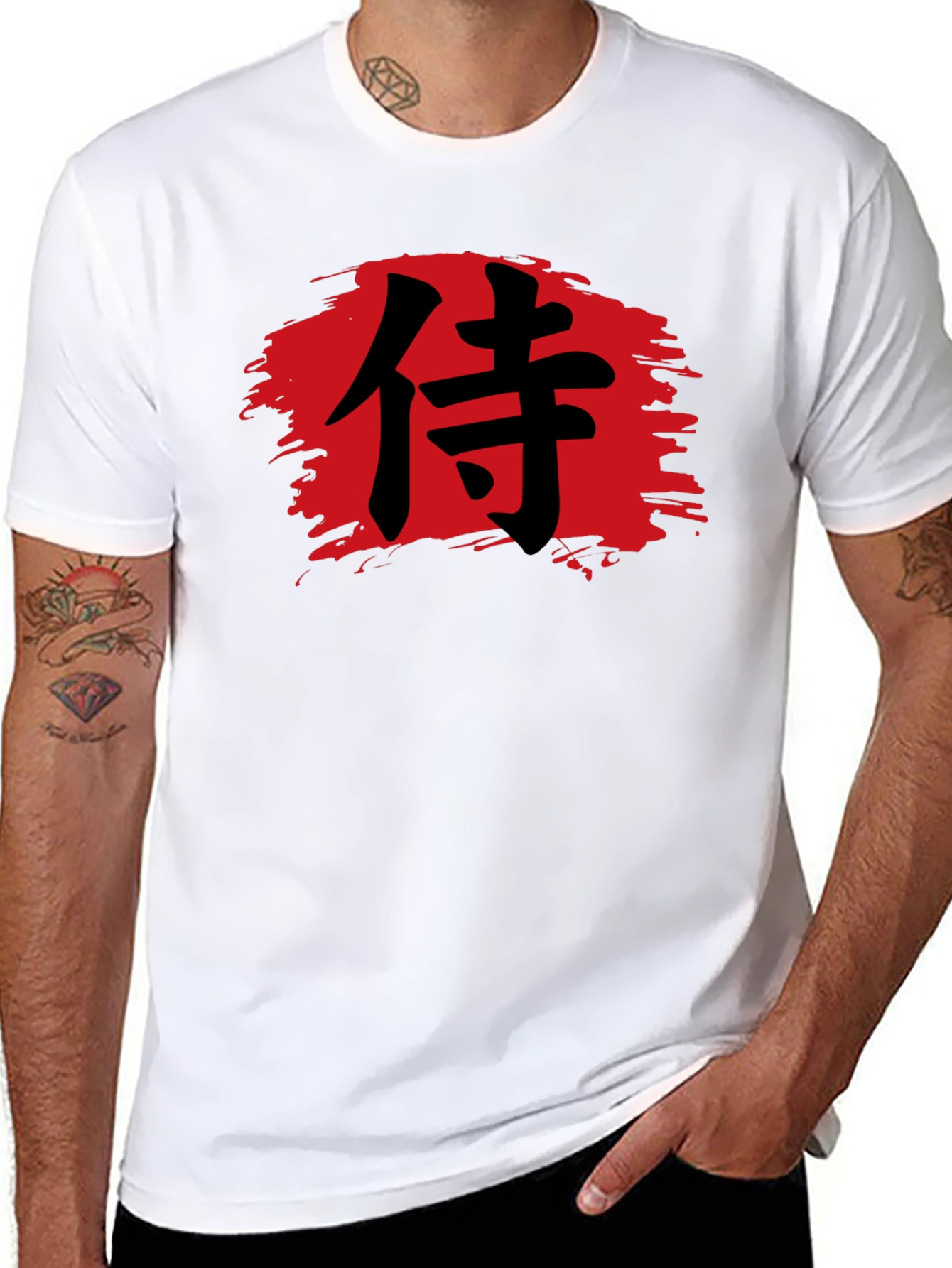 Black Samurai Brush Stroke T-Shirt view 8